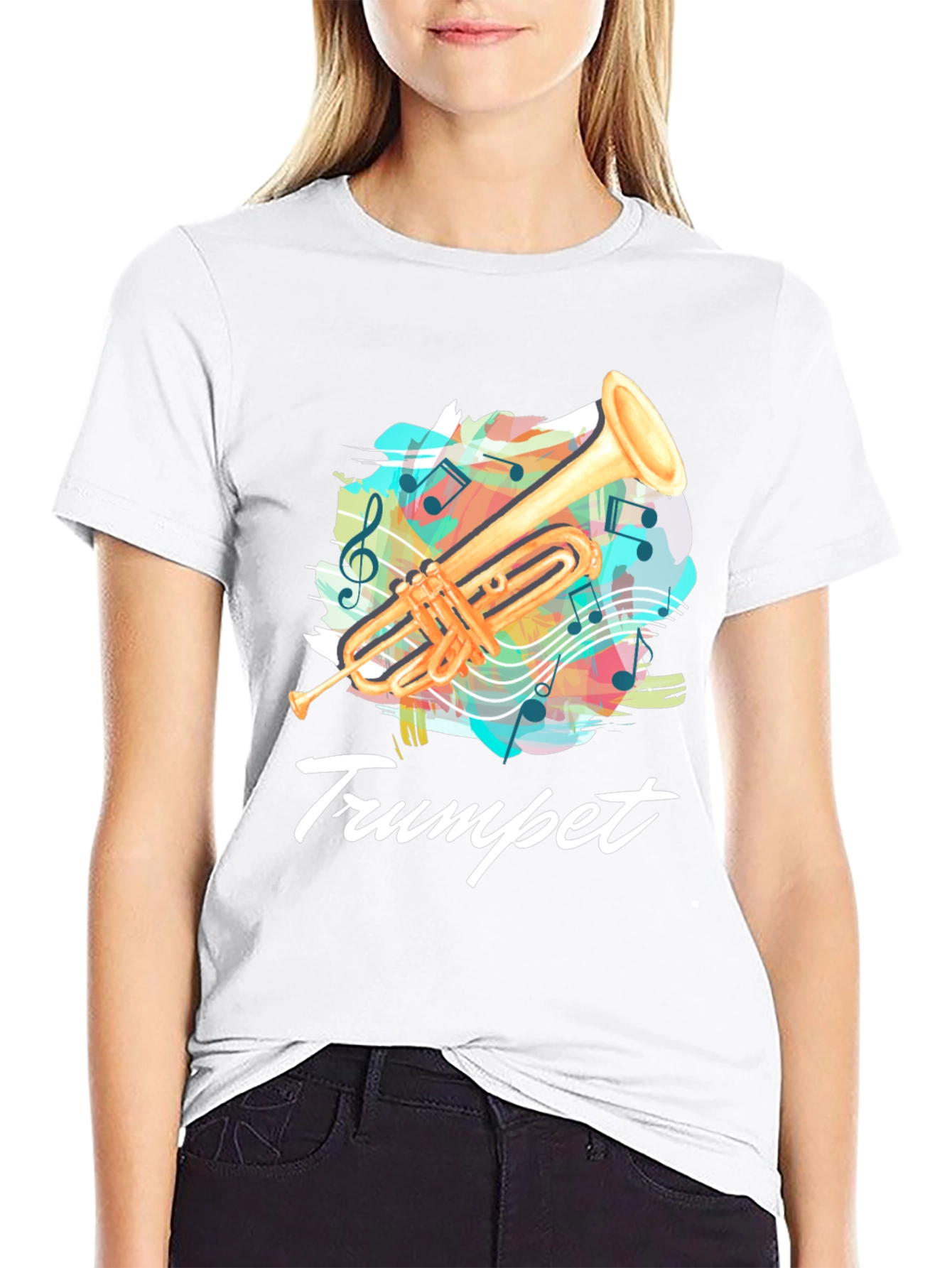 Trumpet Music T-Shirt - Band Instrument Tee