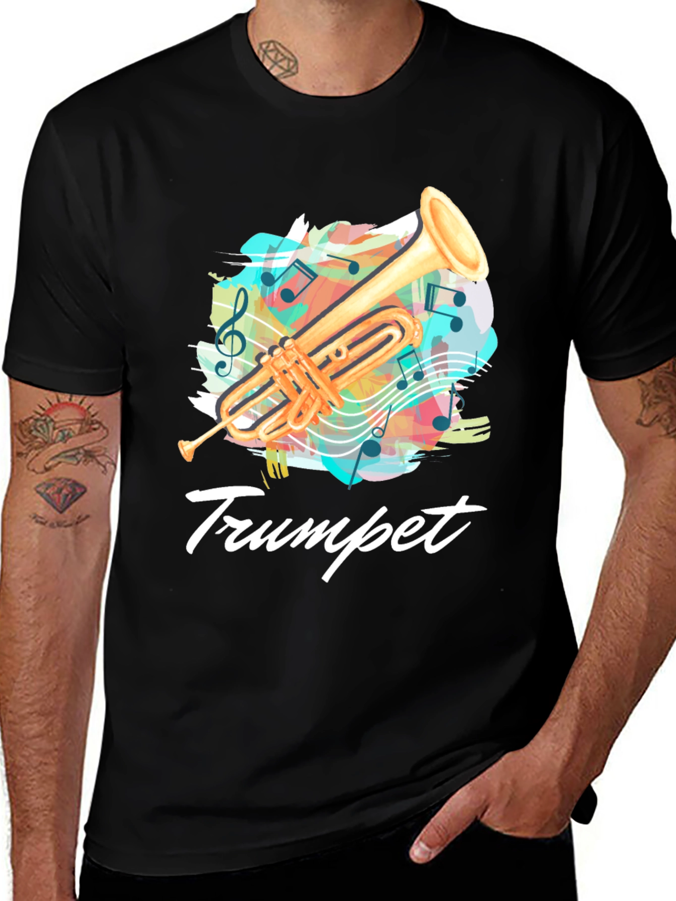 Trumpet Music T-Shirt - Band Instrument Tee