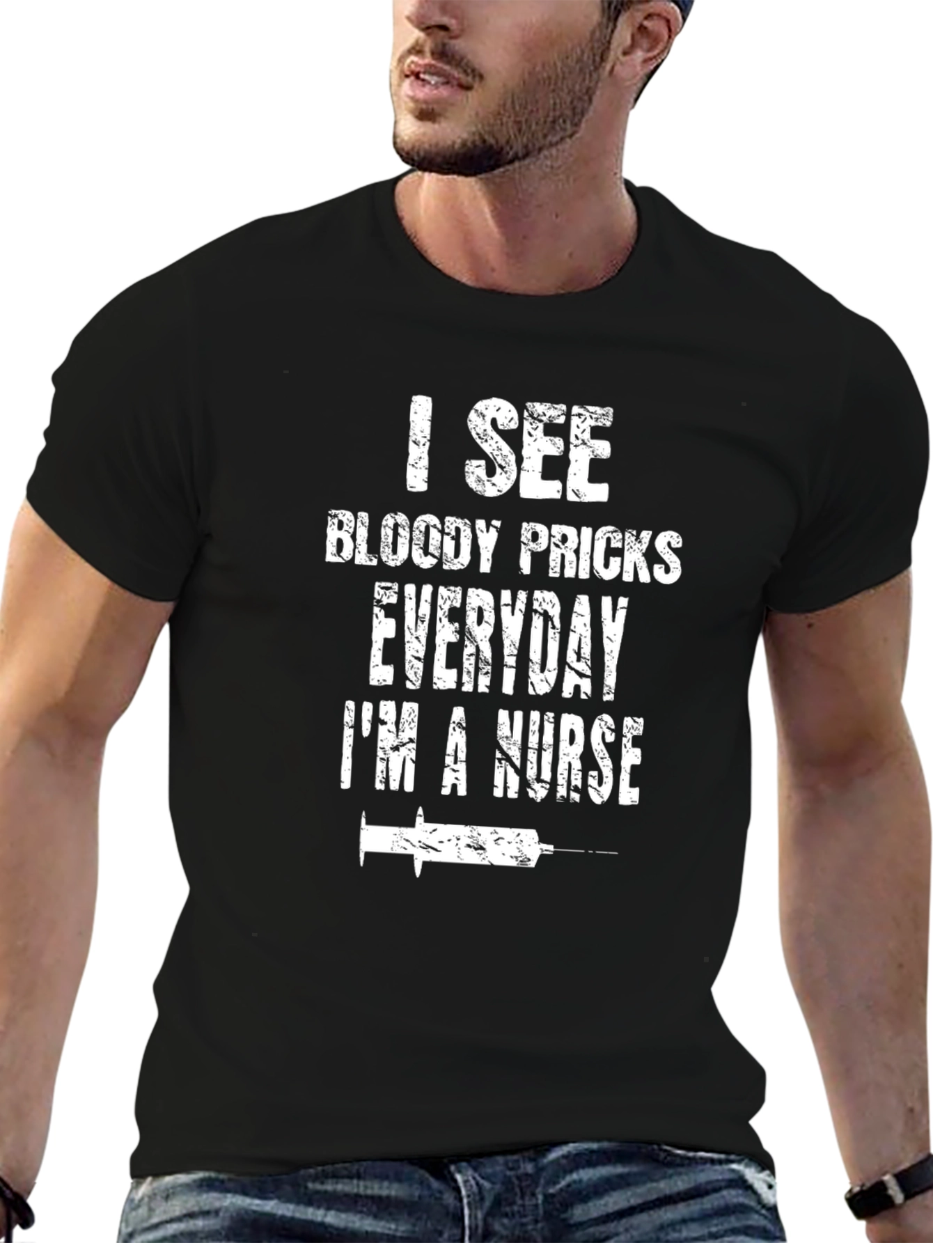 Funny Nurse T-Shirt - I See Bloody Pricks Everyday