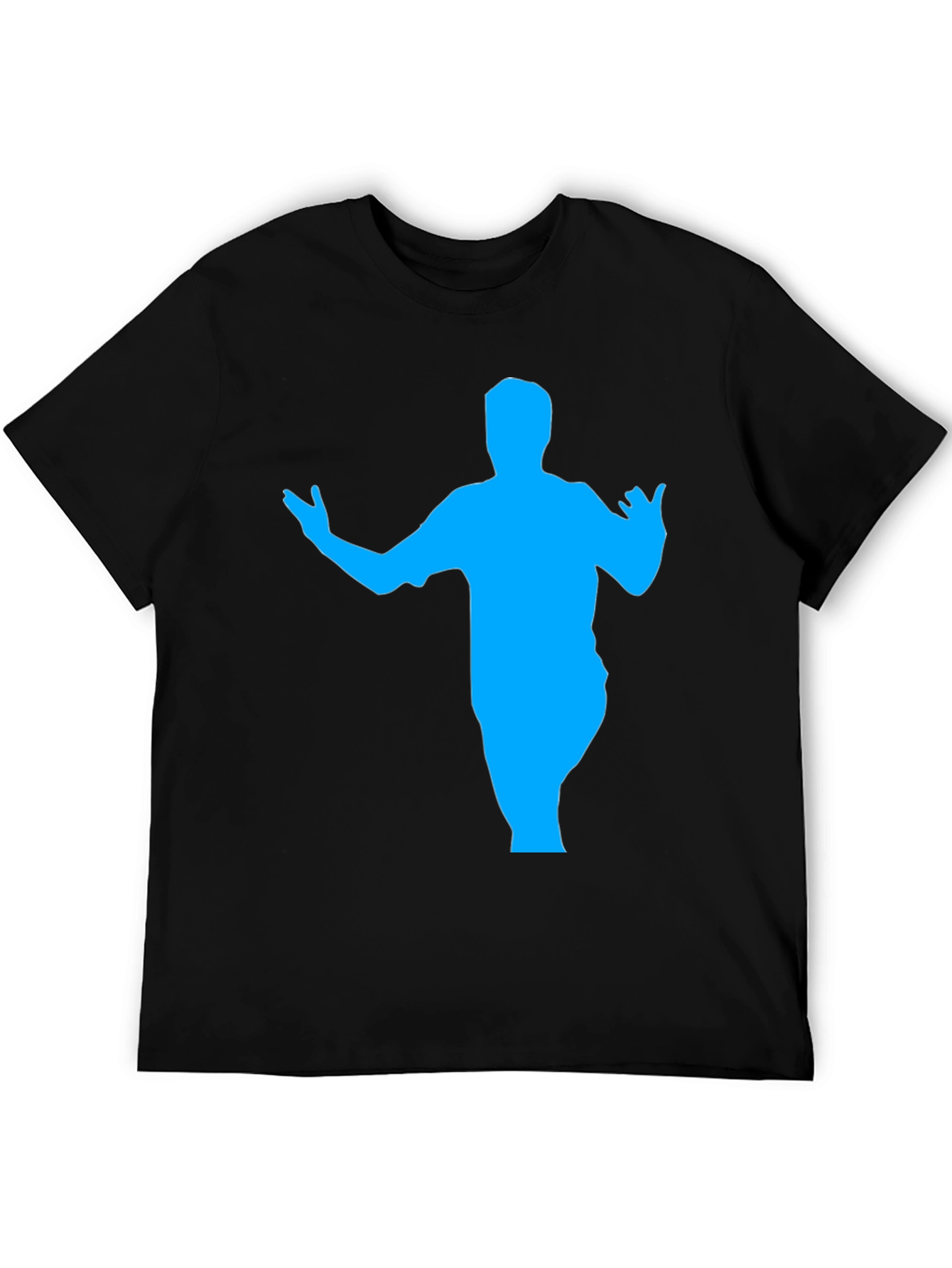 Silhouette Graphic Tee - Bold Blue Design on Black