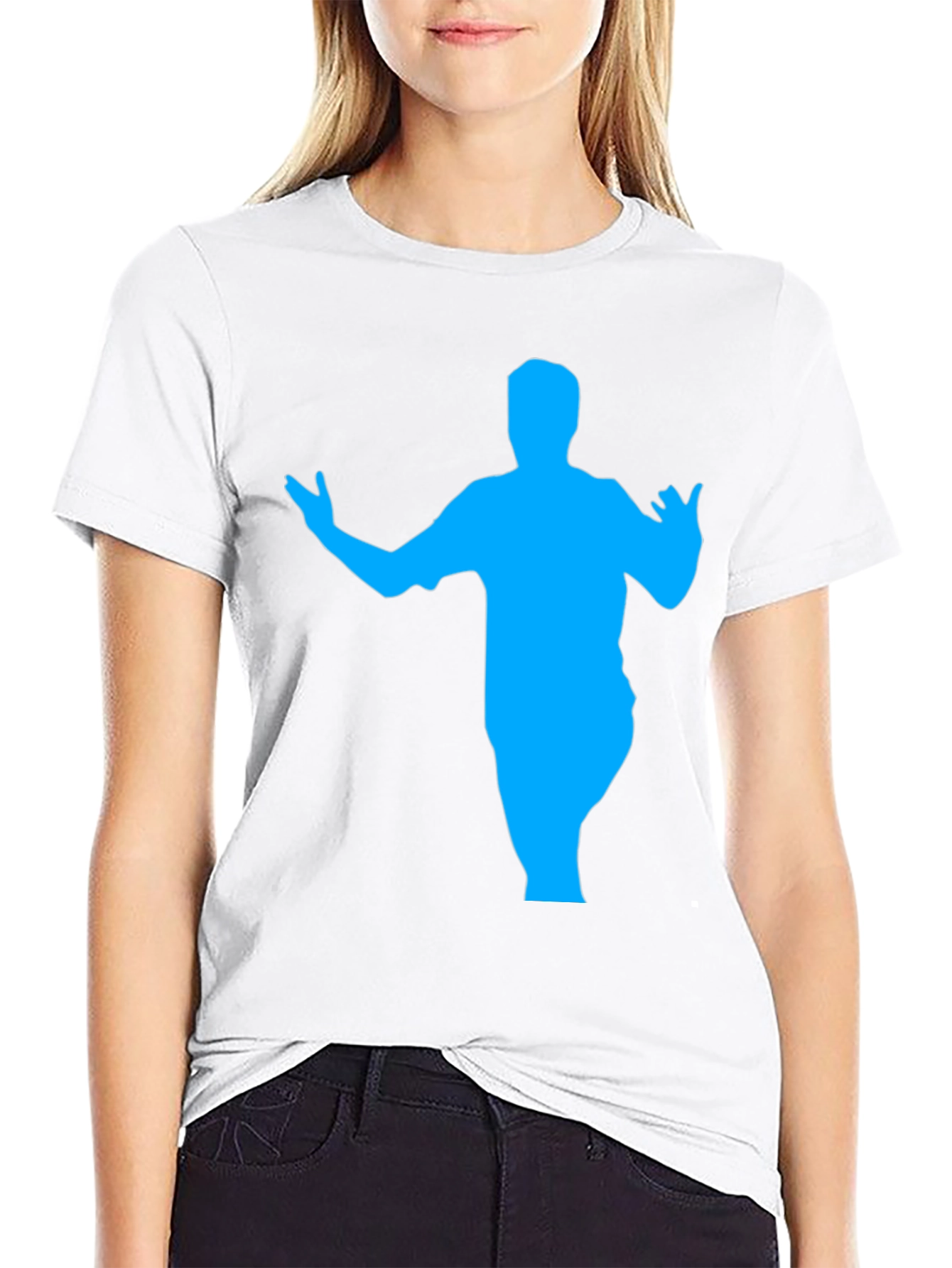 Silhouette Graphic Tee - Bold Blue Design on Black