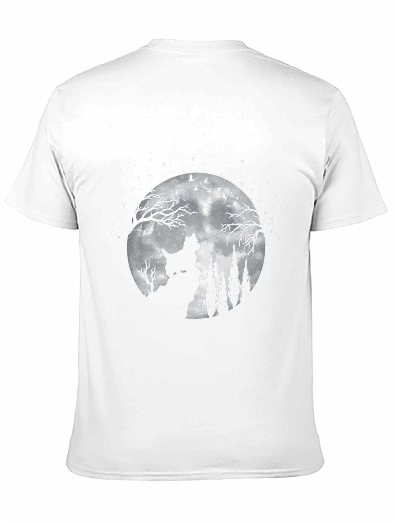 Dog Moon T-Shirt - Black Cotton Graphic Tee