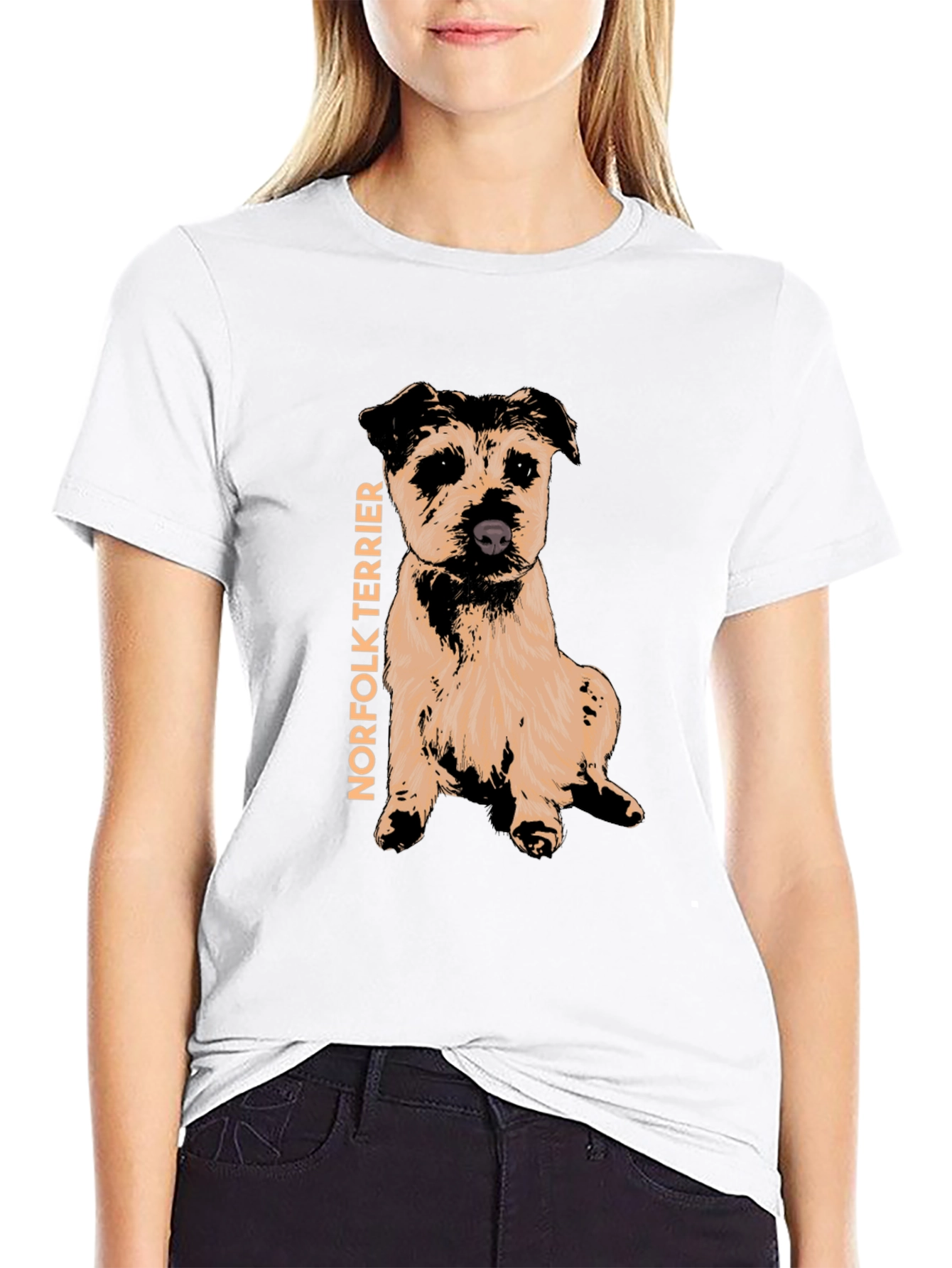 Norfolk Terrier Graphic T-Shirt - Black