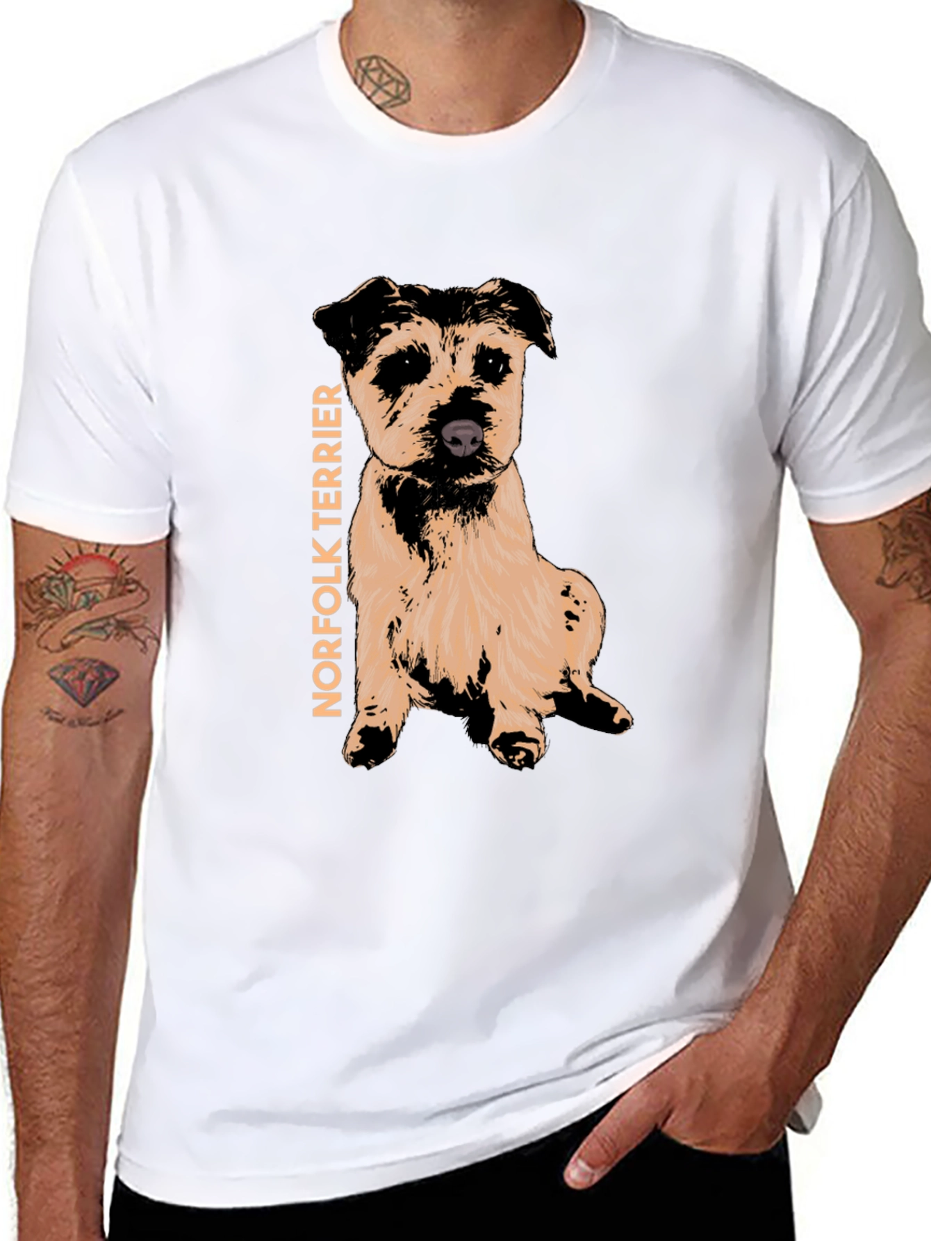 Norfolk Terrier Graphic T-Shirt - Black