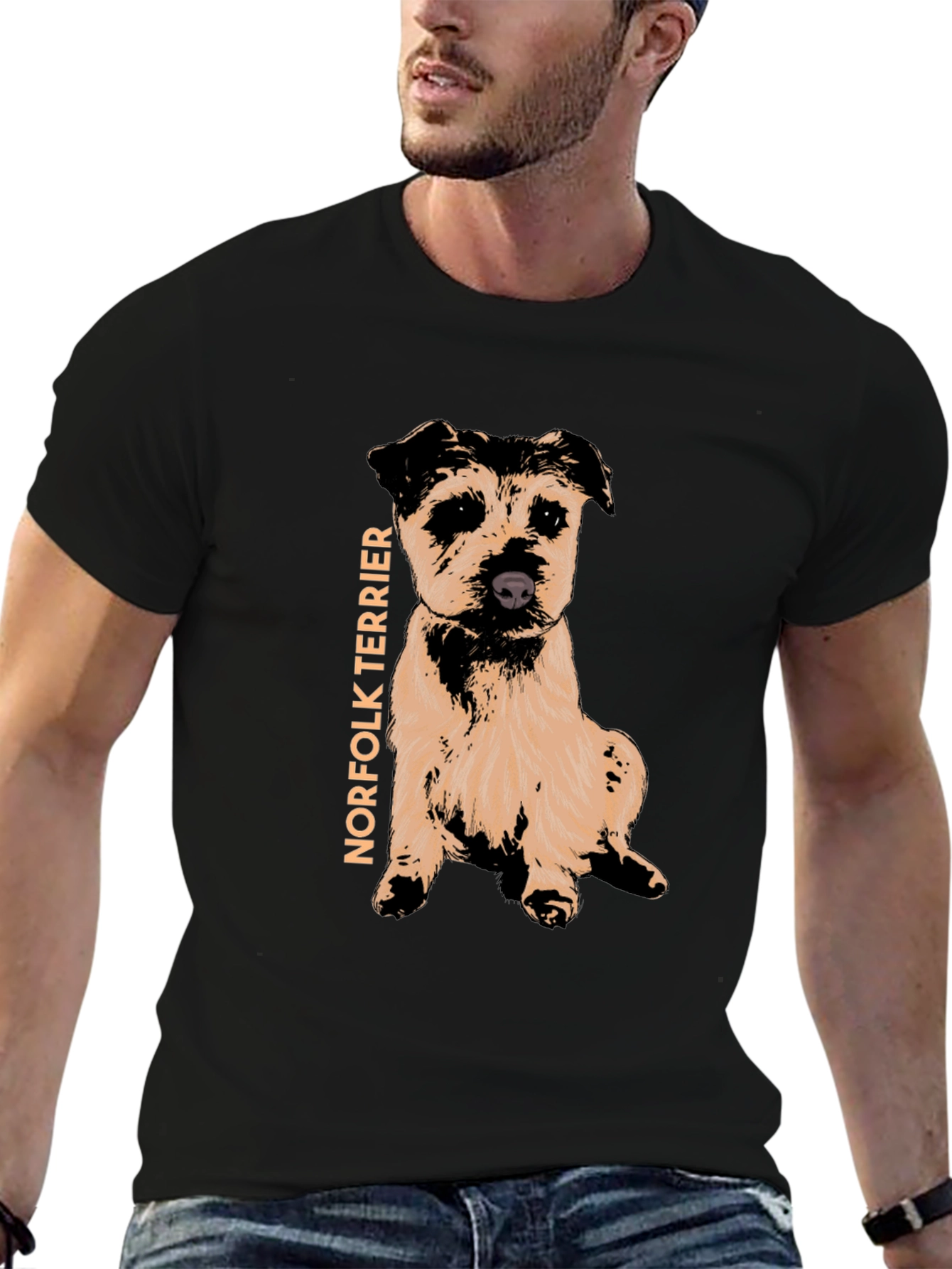 Norfolk Terrier Graphic T-Shirt - Black