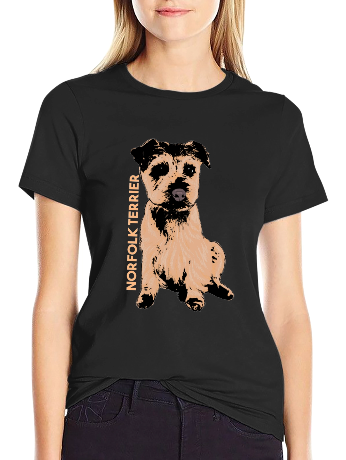Norfolk Terrier Graphic T-Shirt - Black