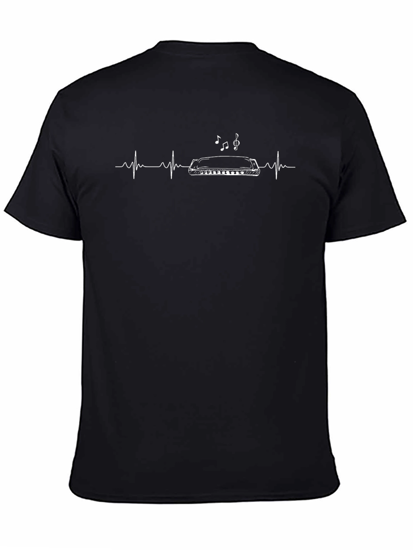 Harmonica Heartbeat Graphic Tee - Music Lovers T-Shirt