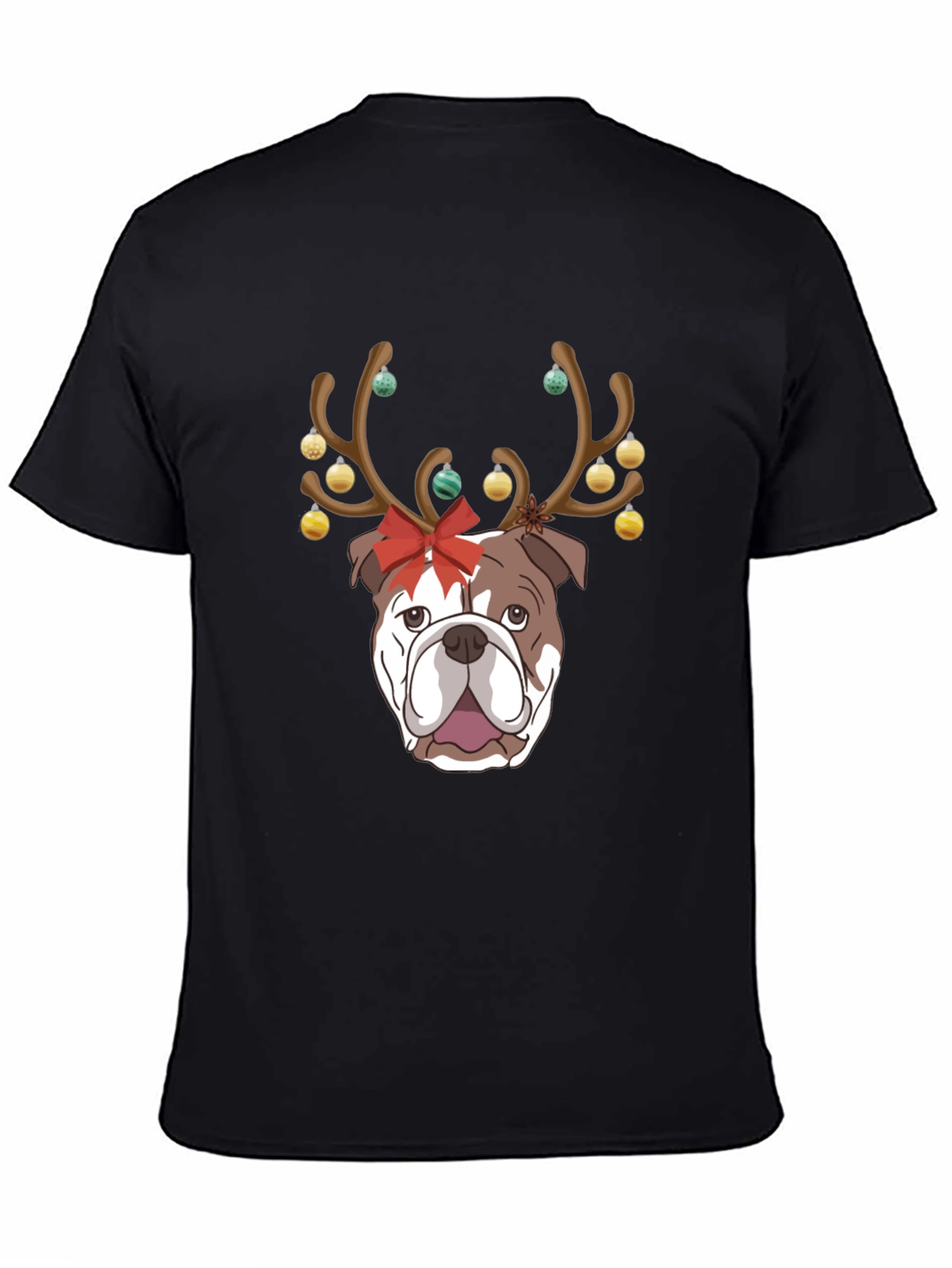 Christmas Bulldog Reindeer T-Shirt – Festive Dog Lover Tee
