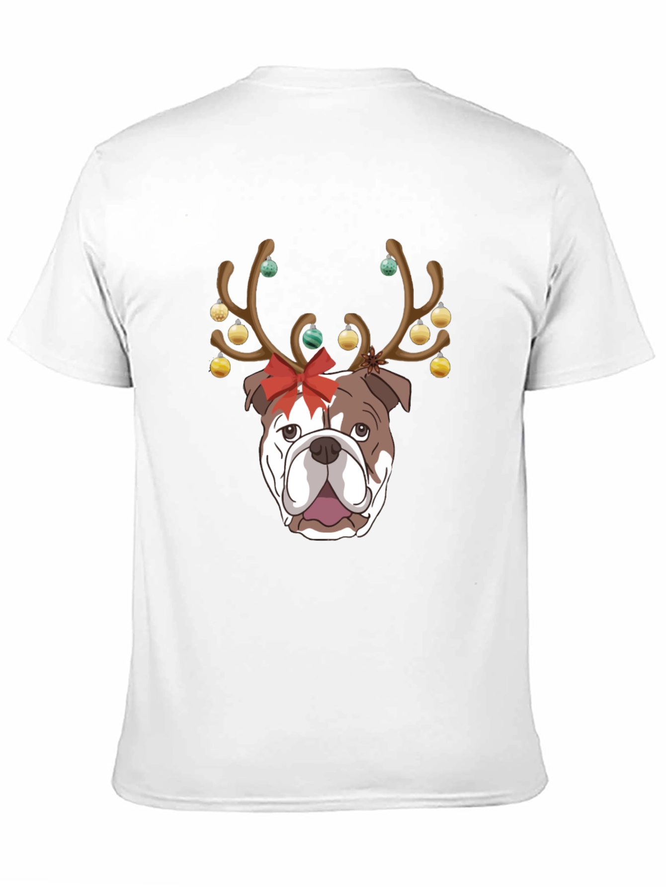 Christmas Bulldog Reindeer T-Shirt – Festive Dog Lover Tee
