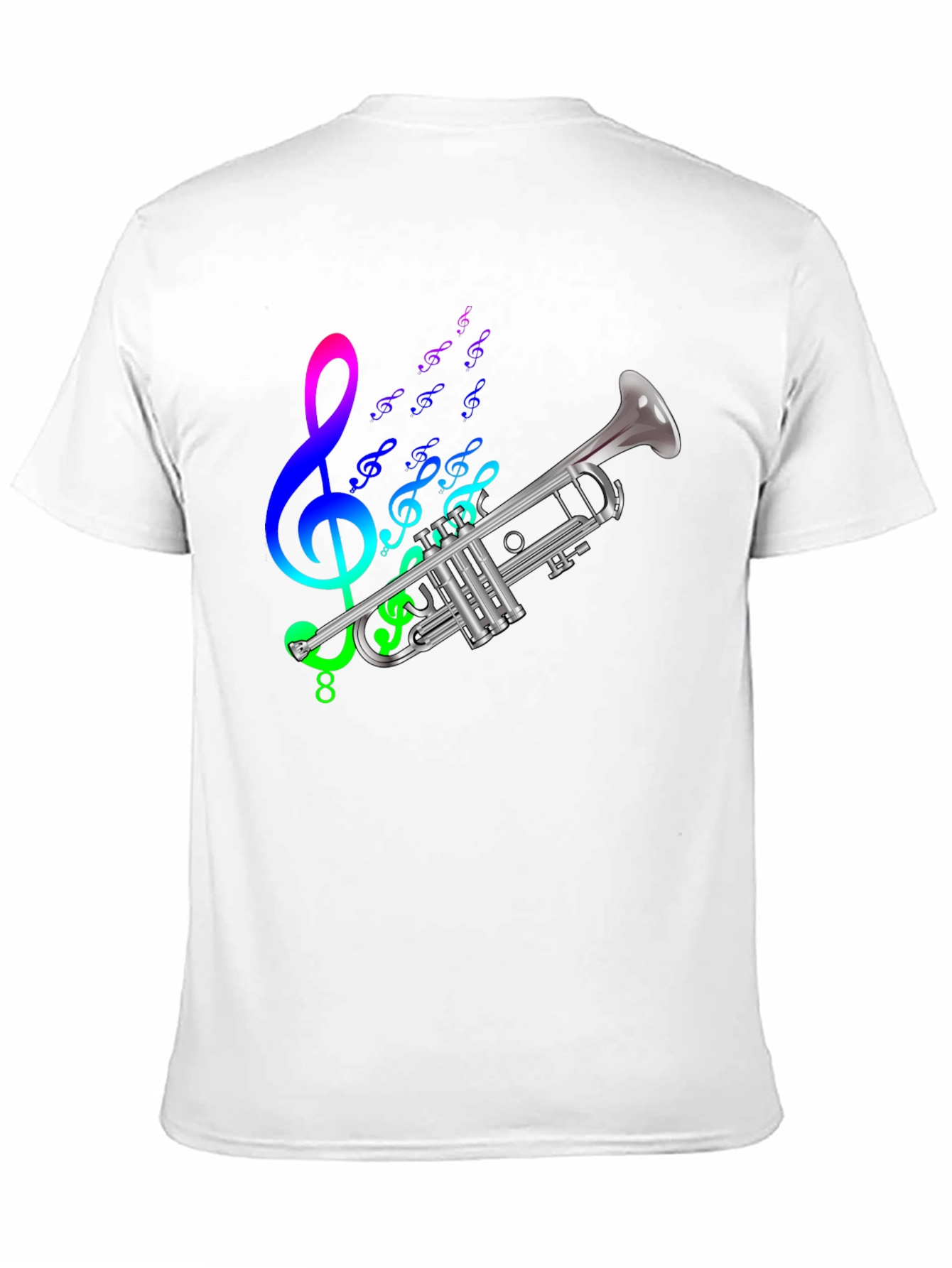Musical Trumpet Graphic Tee - Black Cotton T-Shirt