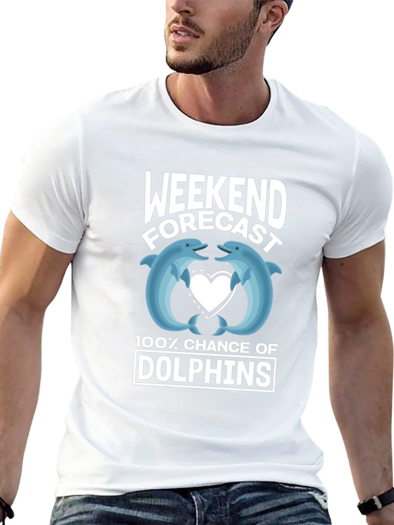 Weekend Forecast Dolphins Graphic T-Shirt