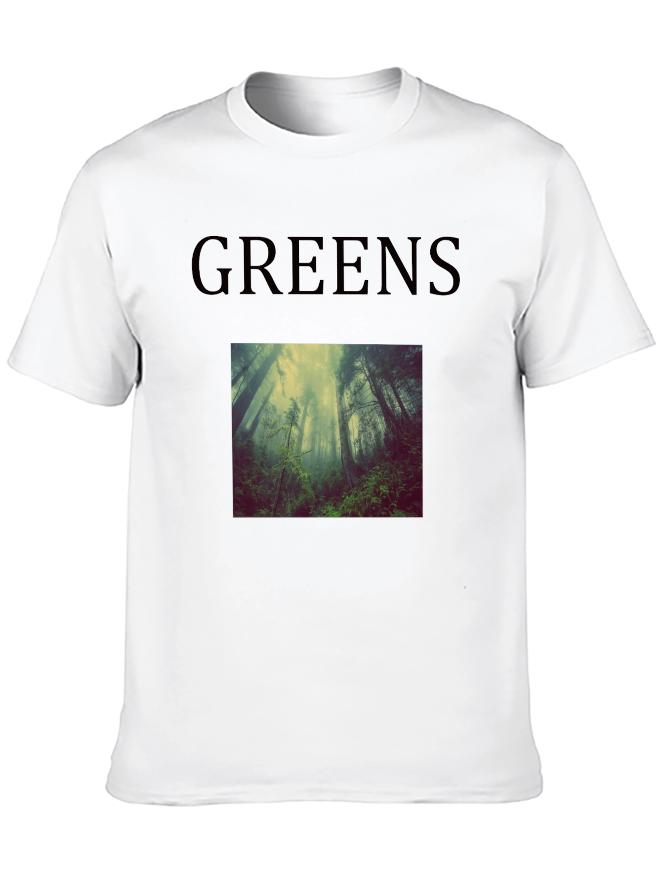 Greens Forest Scene T-Shirt - Black