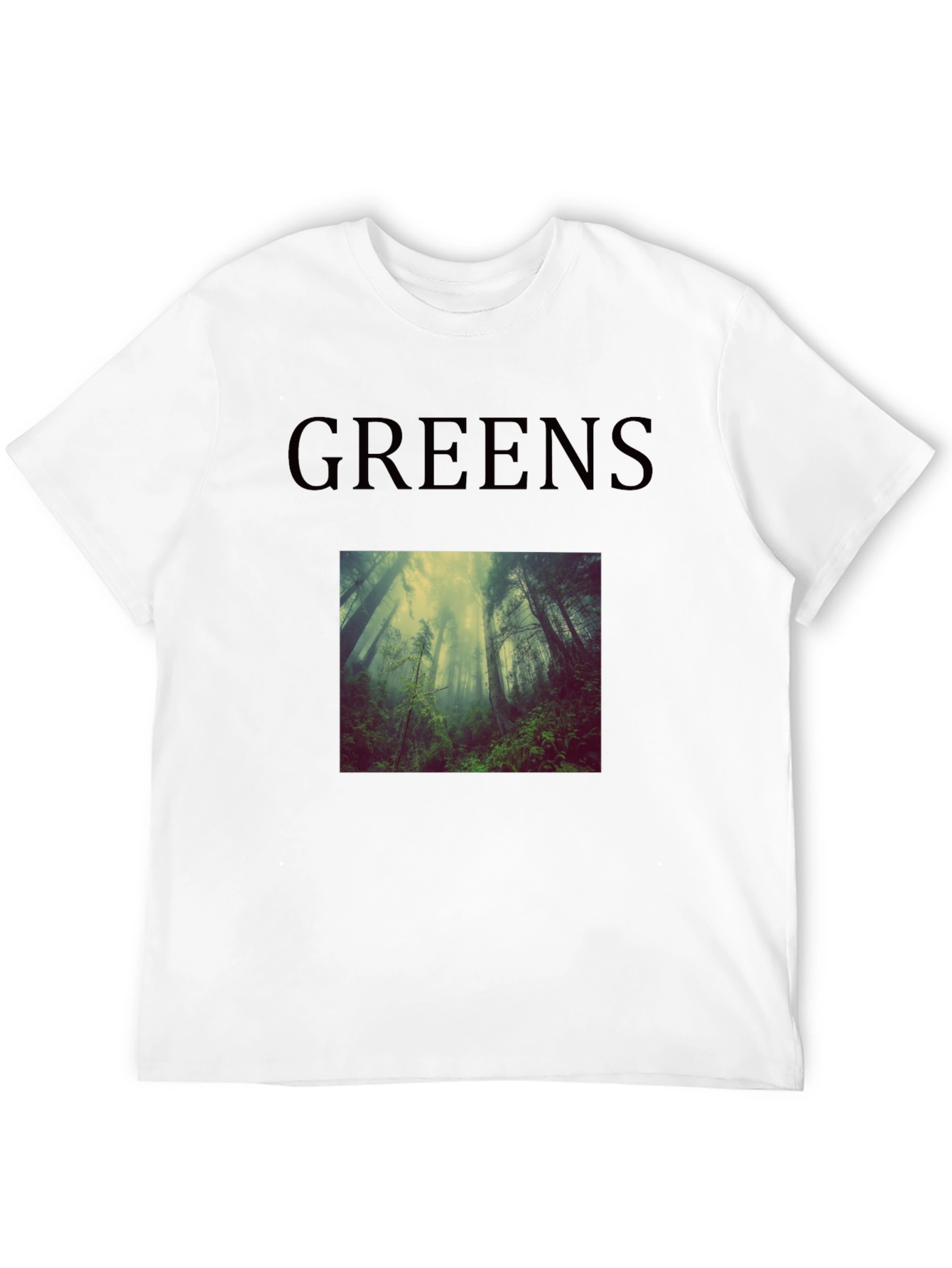 Greens Forest Scene T-Shirt - Black