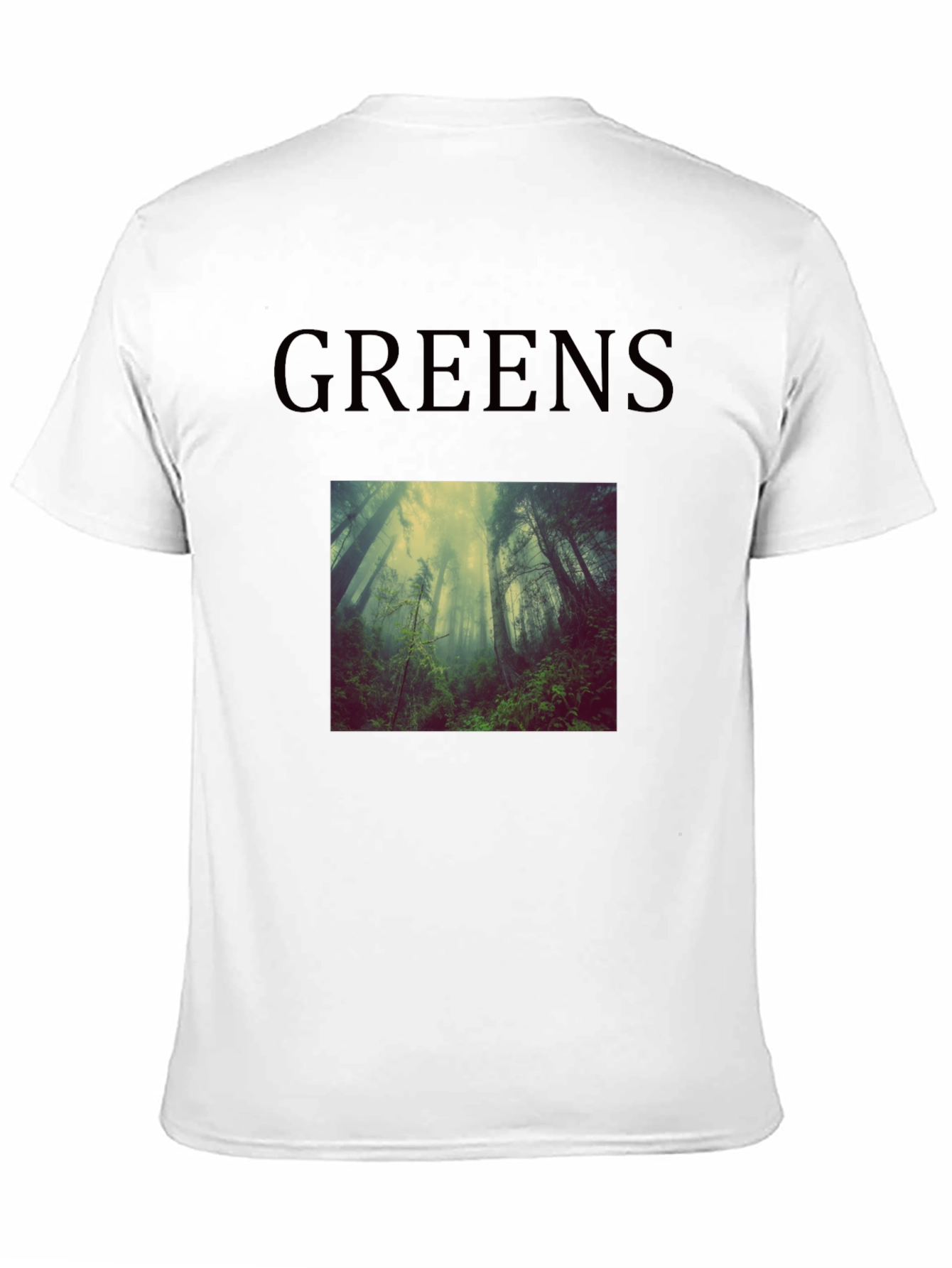 Greens Forest Scene T-Shirt - Black