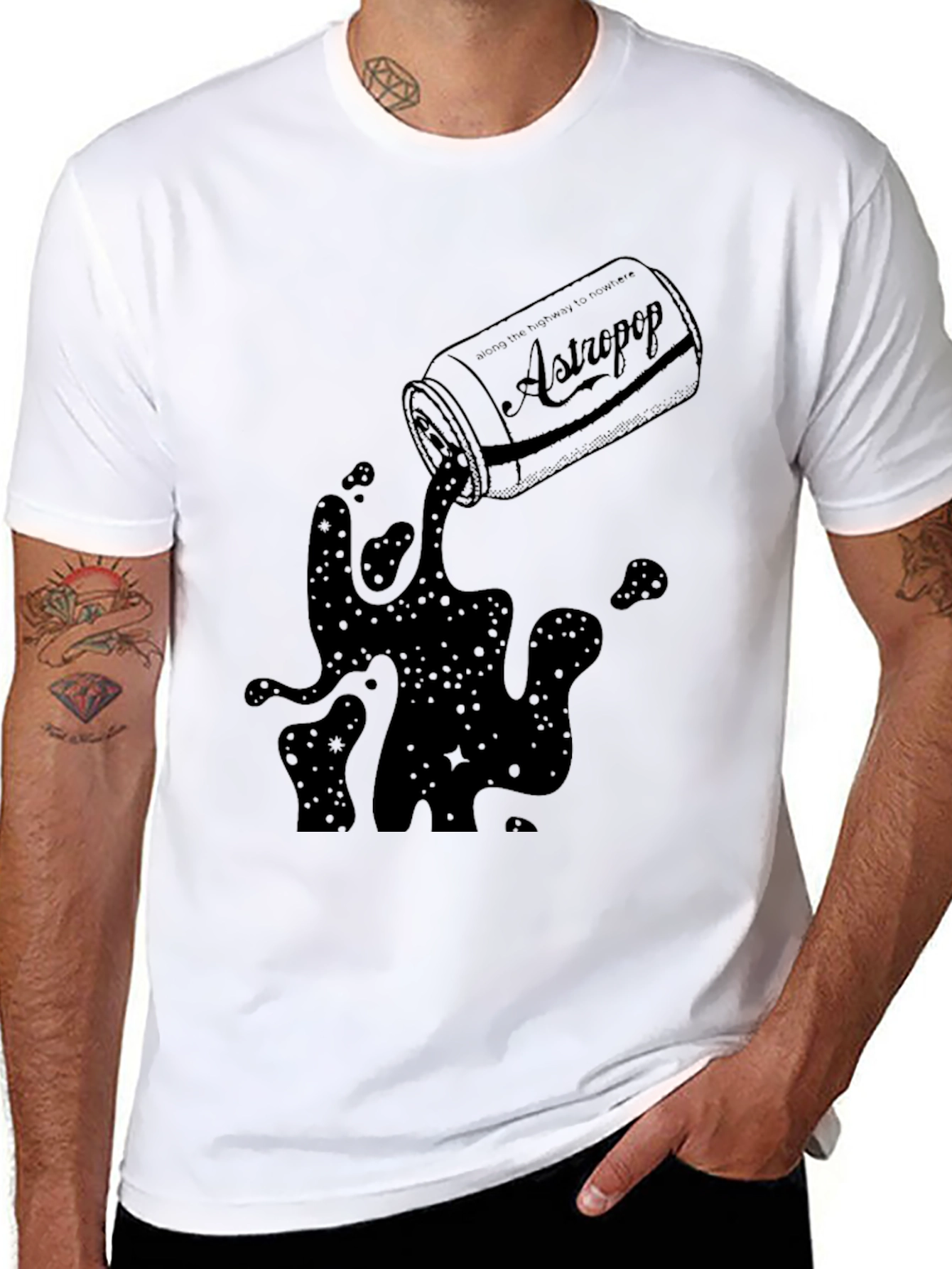 AstroPop Black T-Shirt - Cool Graphic Tee