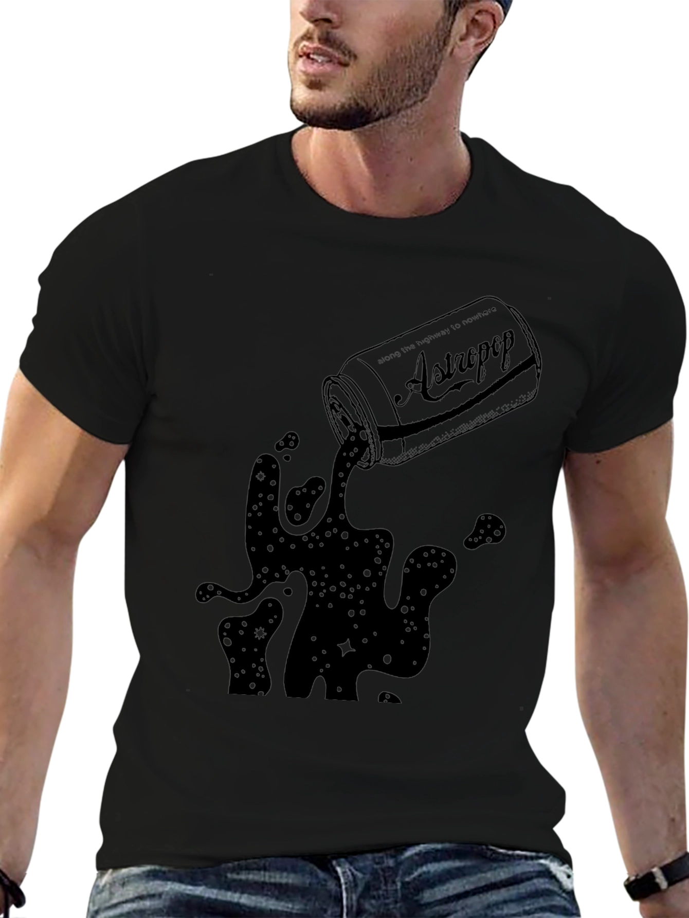 AstroPop Black T-Shirt - Cool Graphic Tee