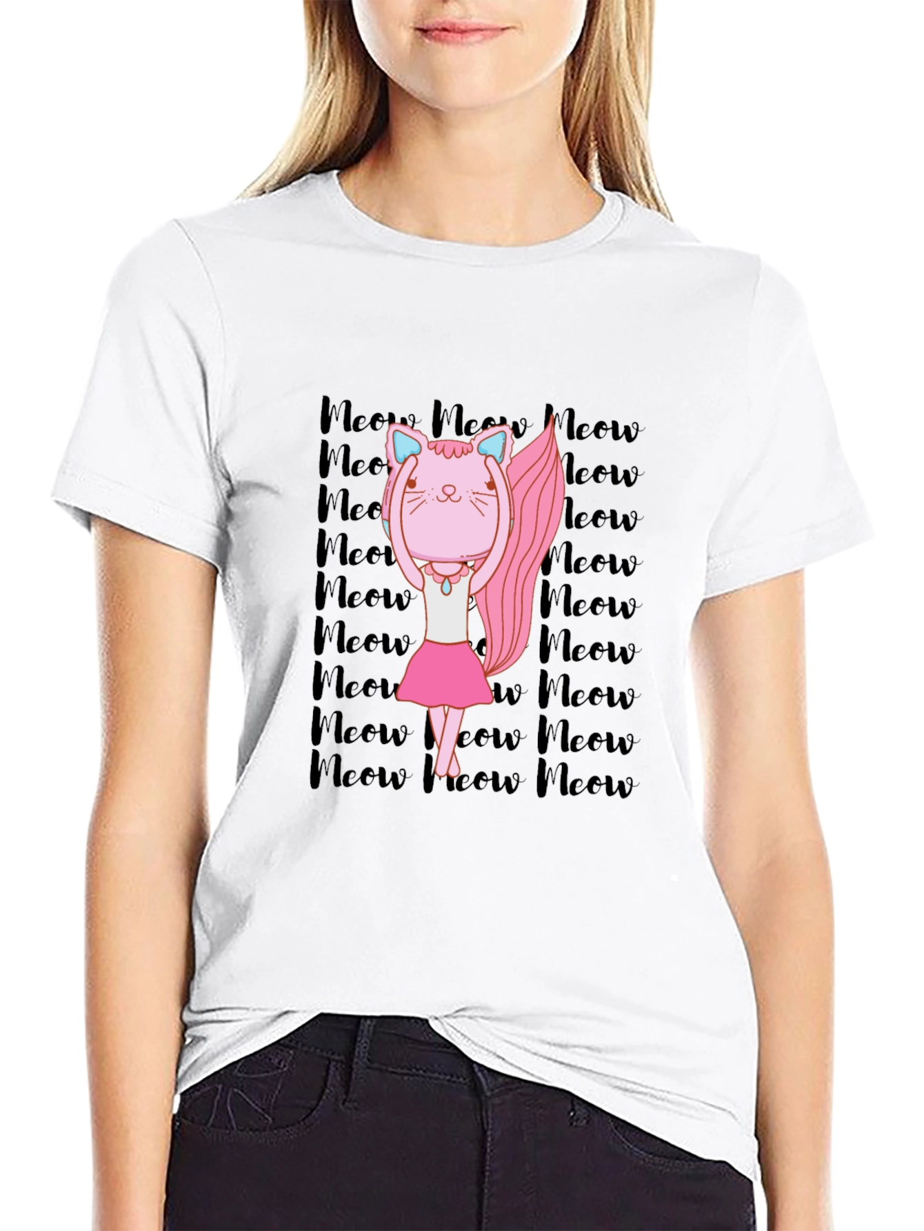 Ballerina Cat Meow Graphic T-Shirt
