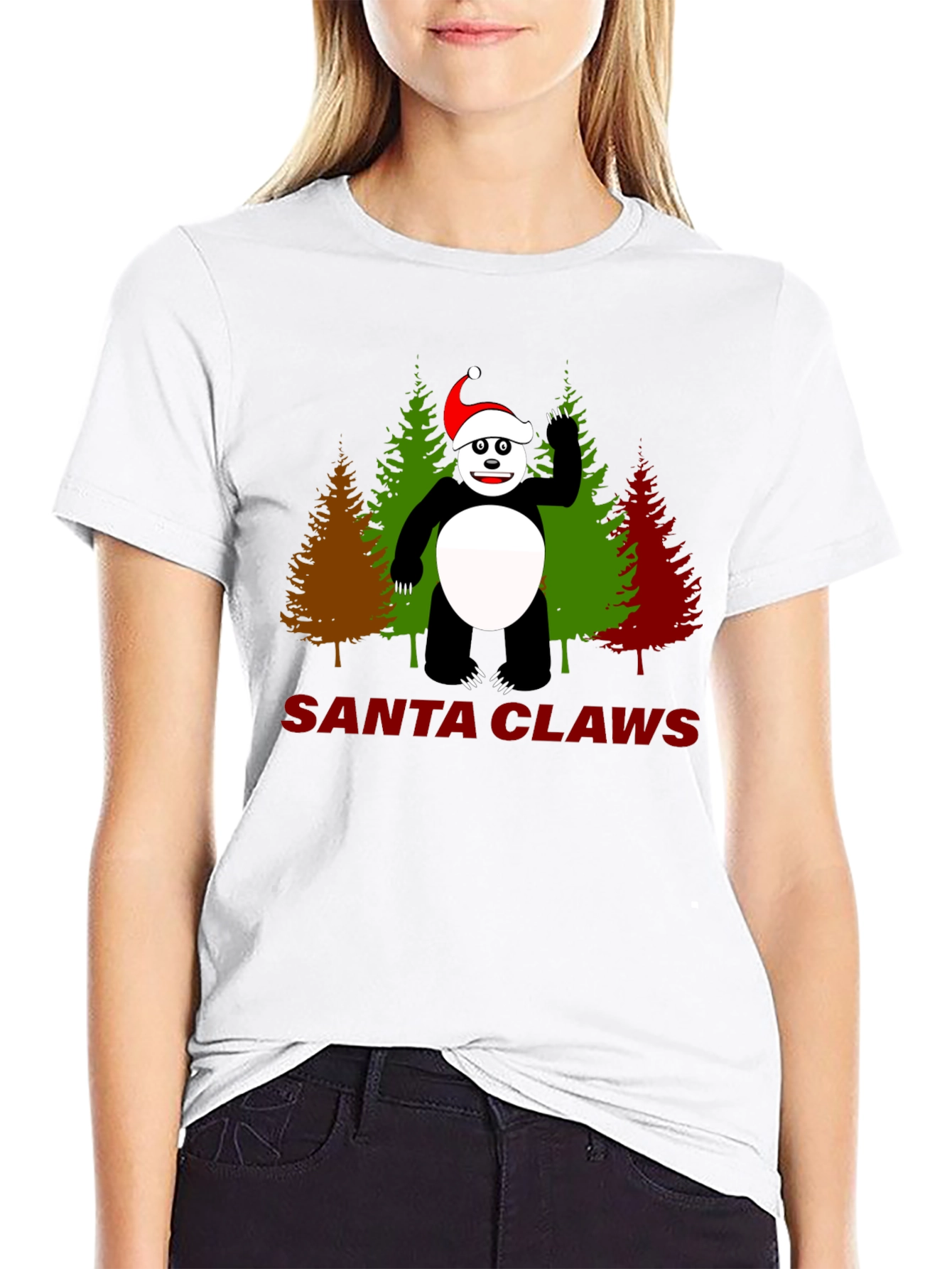 Santa Claws Panda Christmas T-Shirt