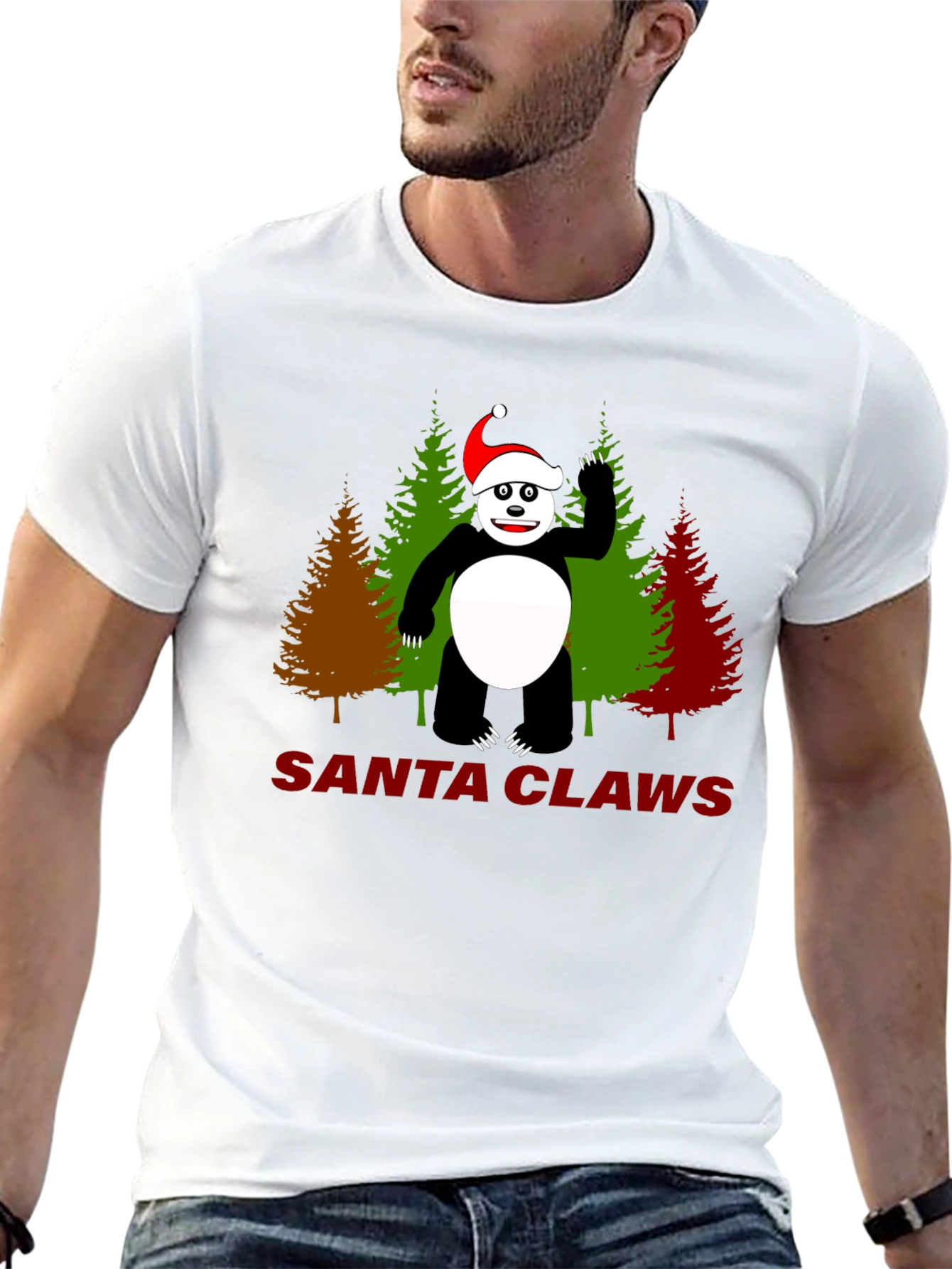 Santa Claws Panda Christmas T-Shirt