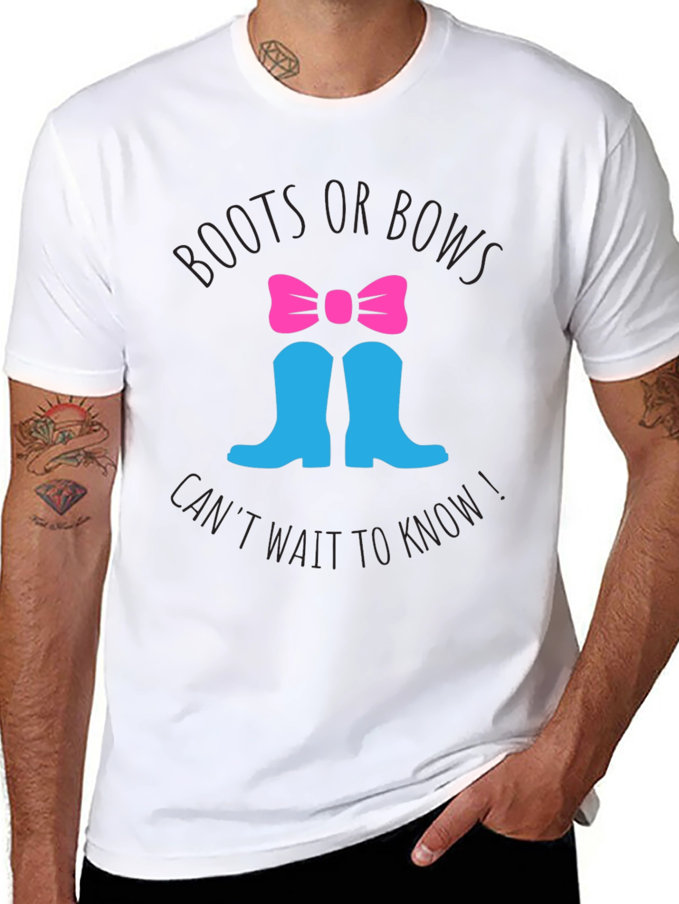 Boots or Bows Gender Reveal T-Shirt