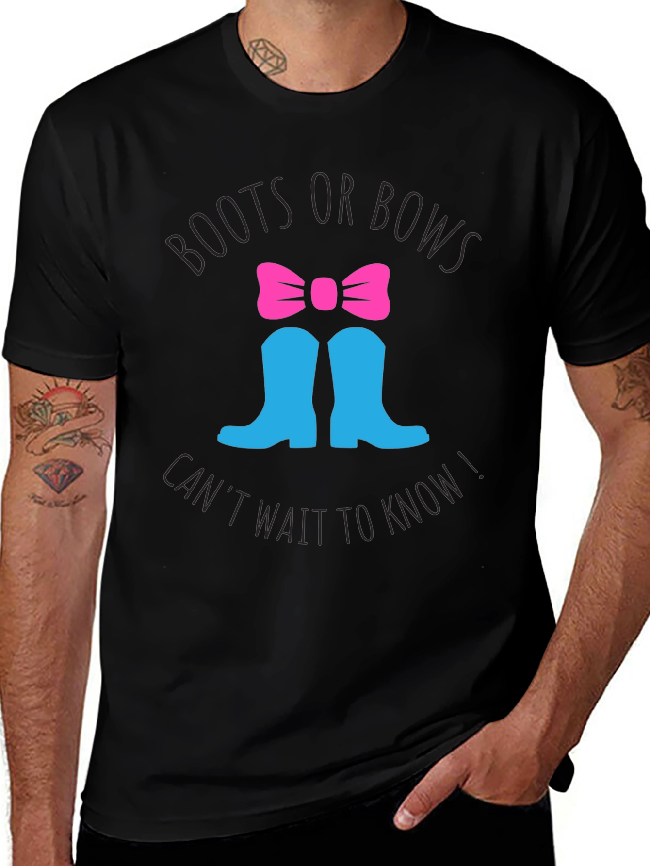 Boots or Bows Gender Reveal T-Shirt