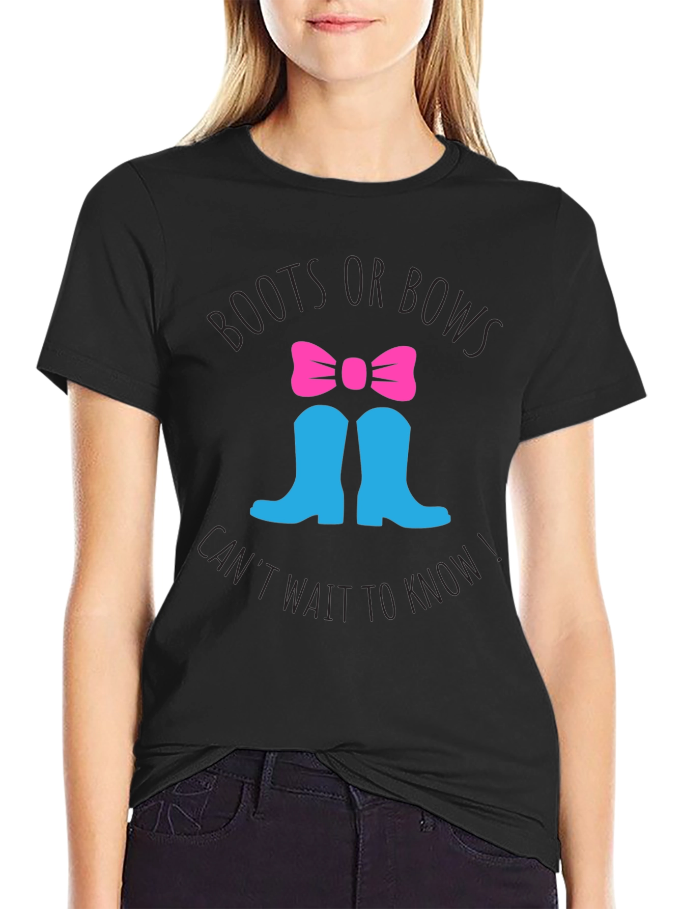 Boots or Bows Gender Reveal T-Shirt