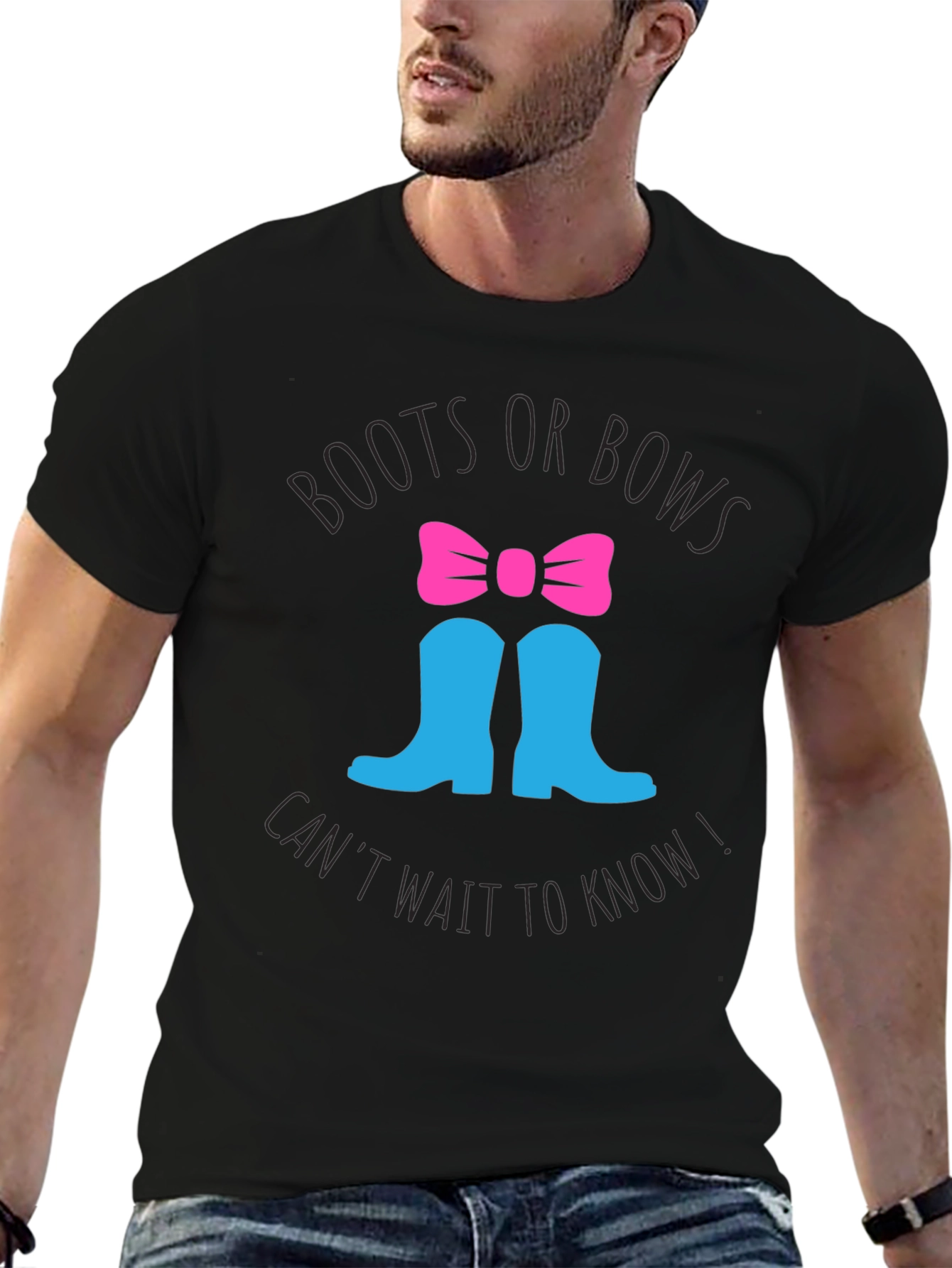 Boots or Bows Gender Reveal T-Shirt