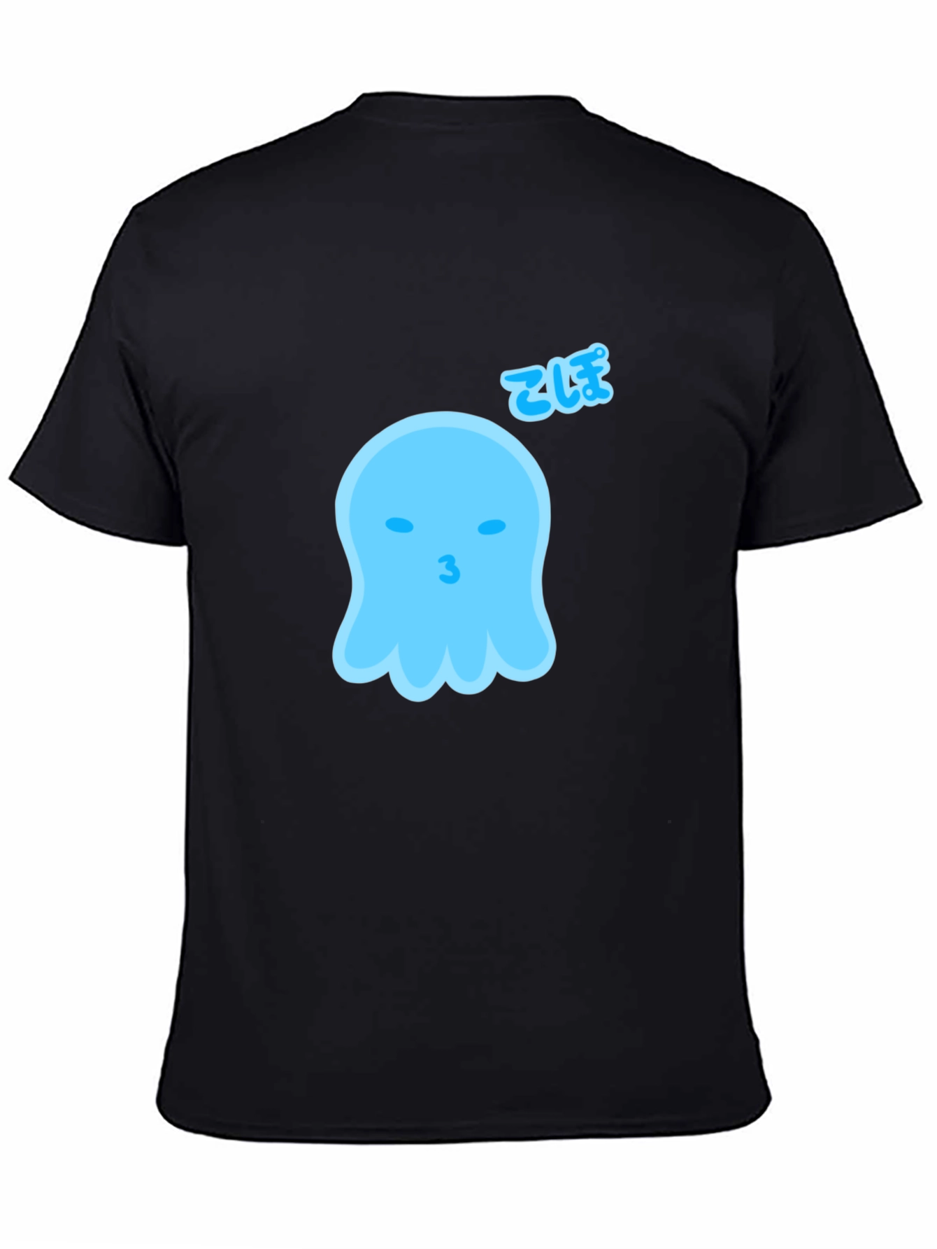Cute Blue Ghost Graphic Tee - Soft Cotton Blend
