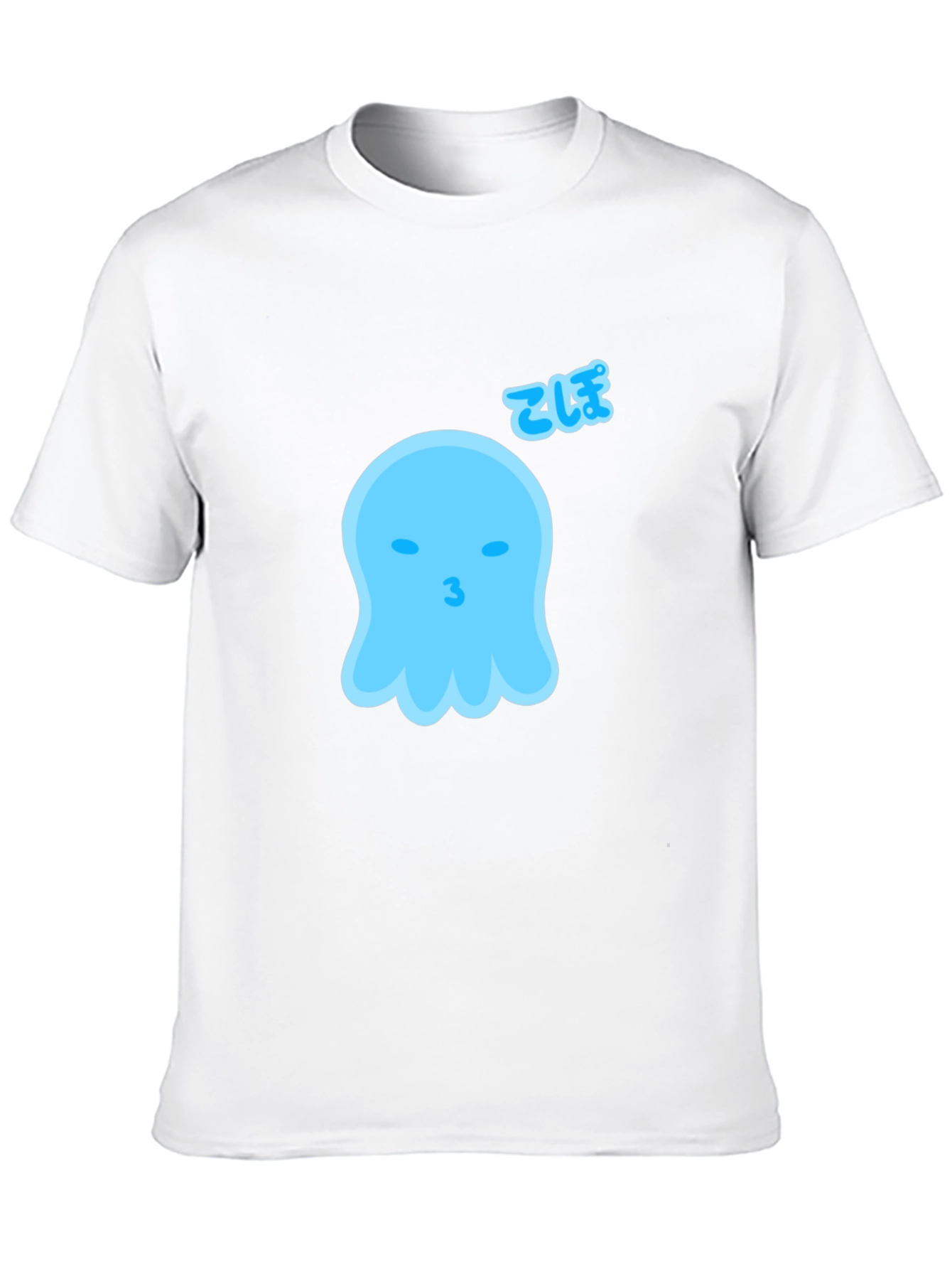 Cute Blue Ghost Graphic Tee - Soft Cotton Blend