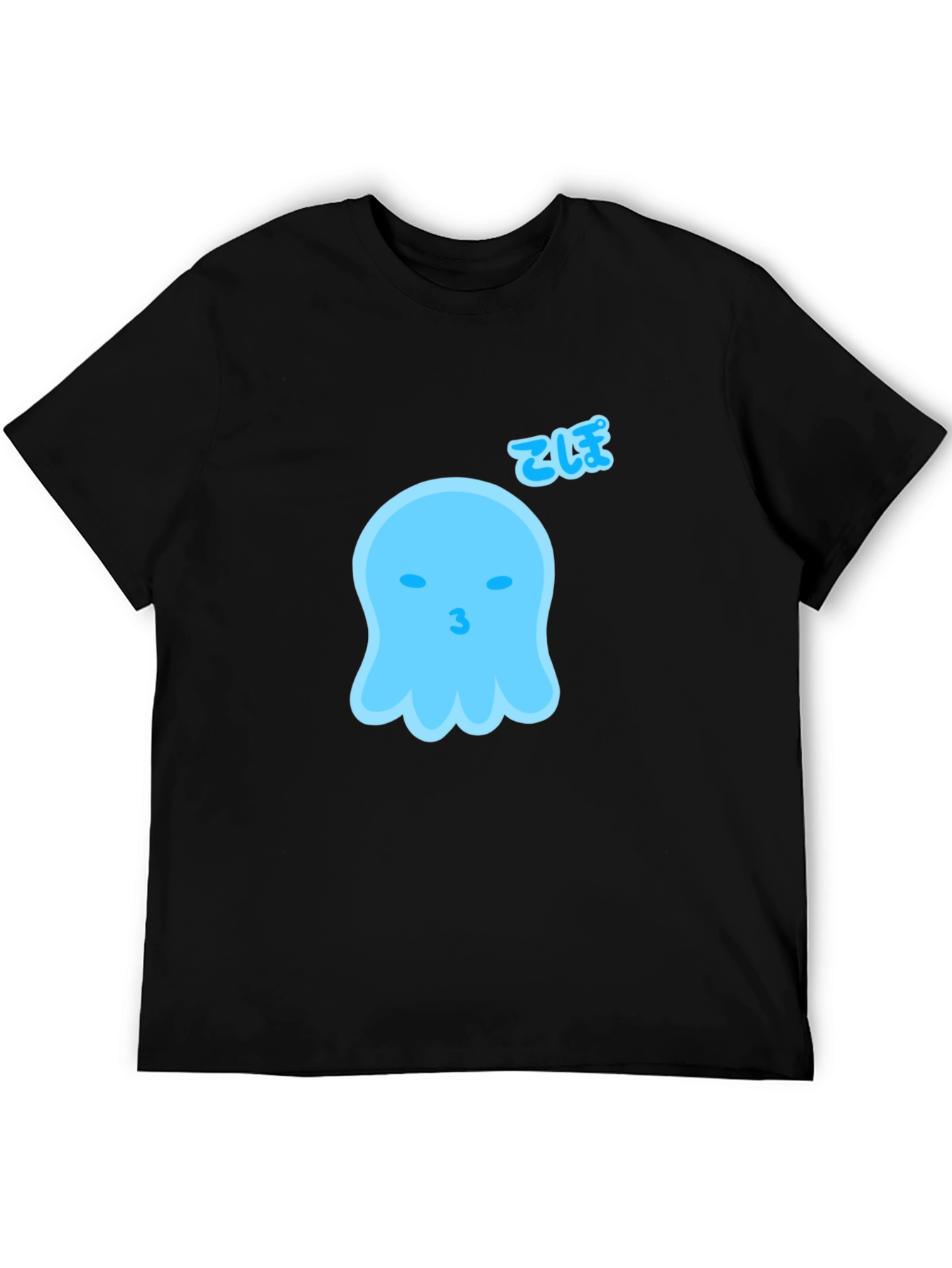 Cute Blue Ghost Graphic Tee - Soft Cotton Blend