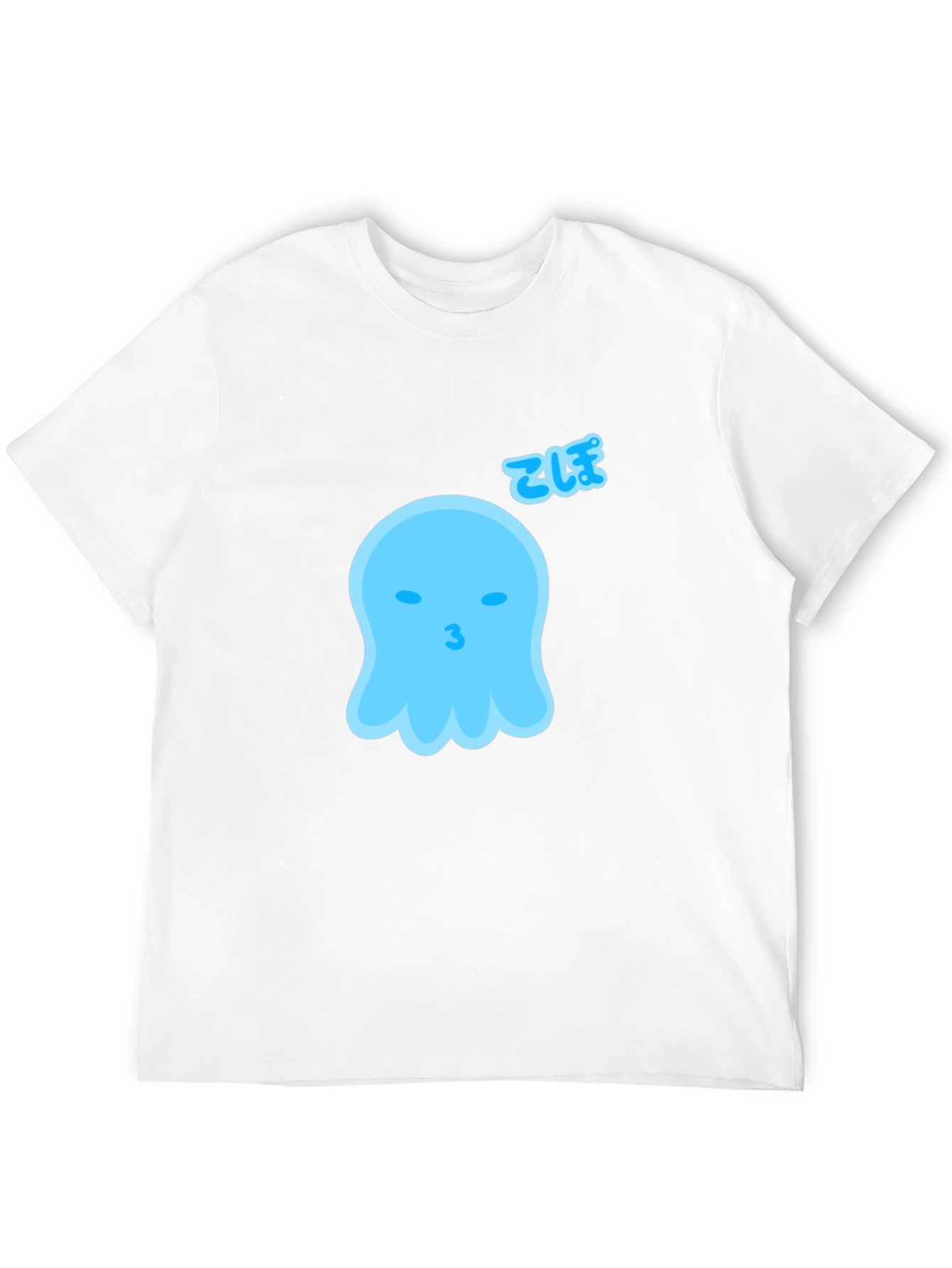Cute Blue Ghost Graphic Tee - Soft Cotton Blend