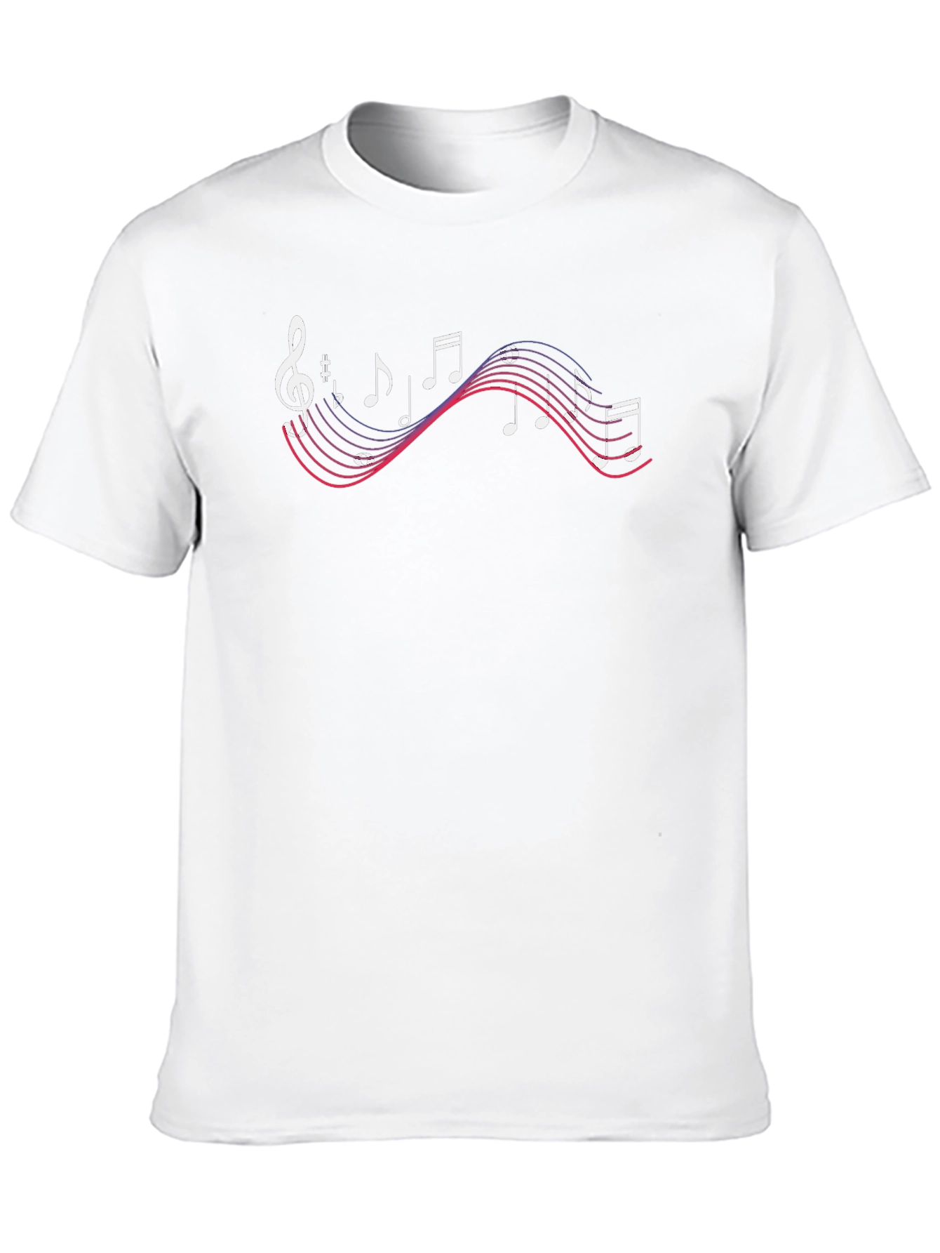 Musical Notes Graphic Print Black T-Shirt