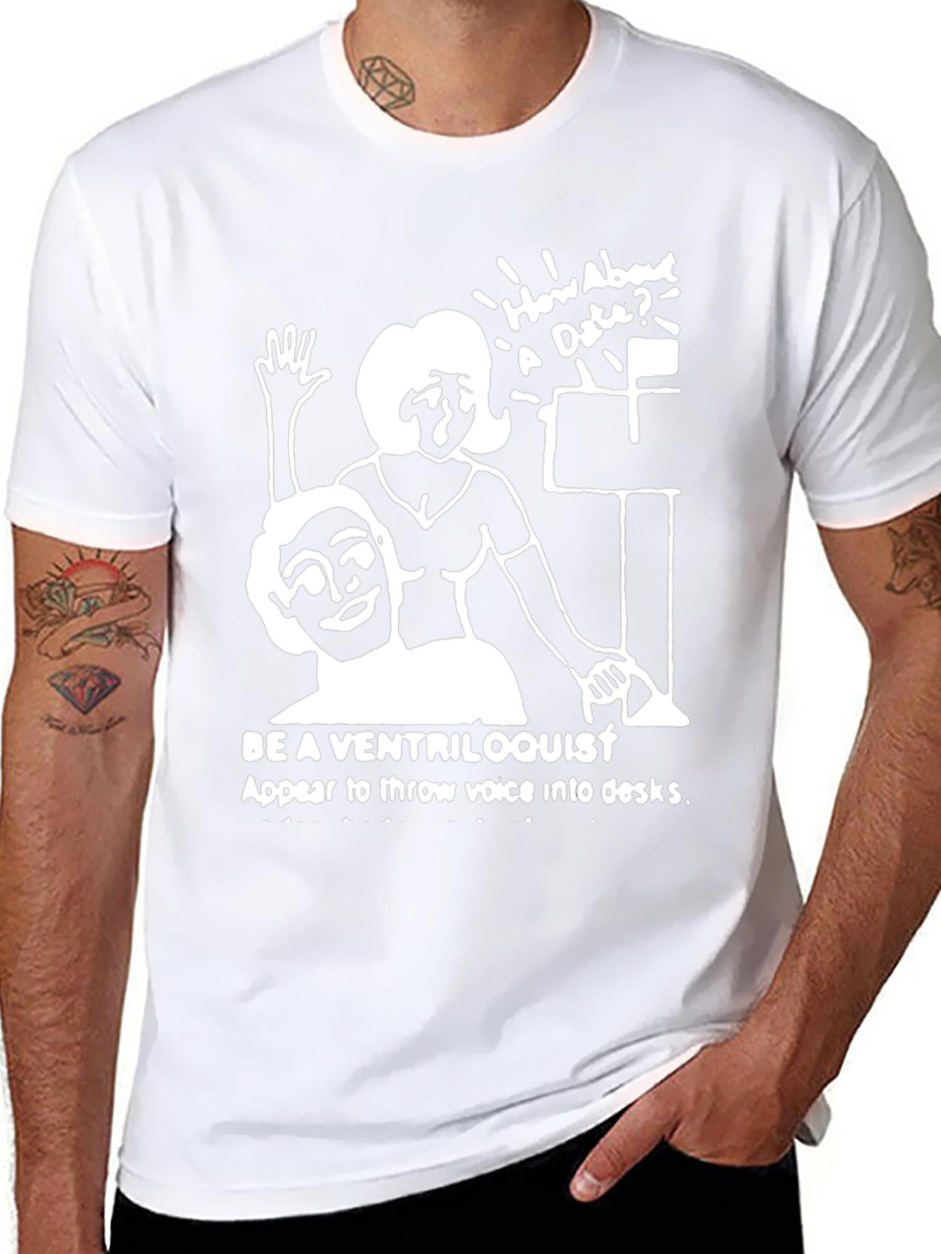 Ventriloquist Humor Graphic T-Shirt
