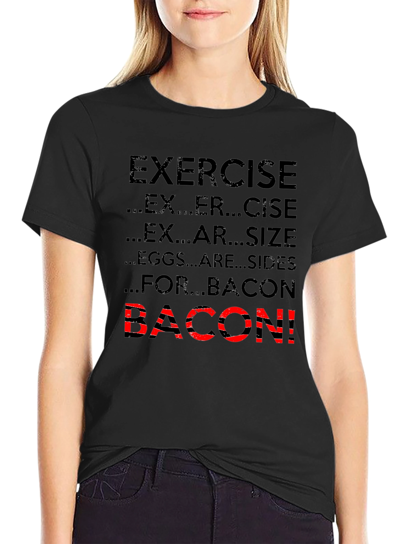Bacon Exercise T-Shirt Funny Gym Tee