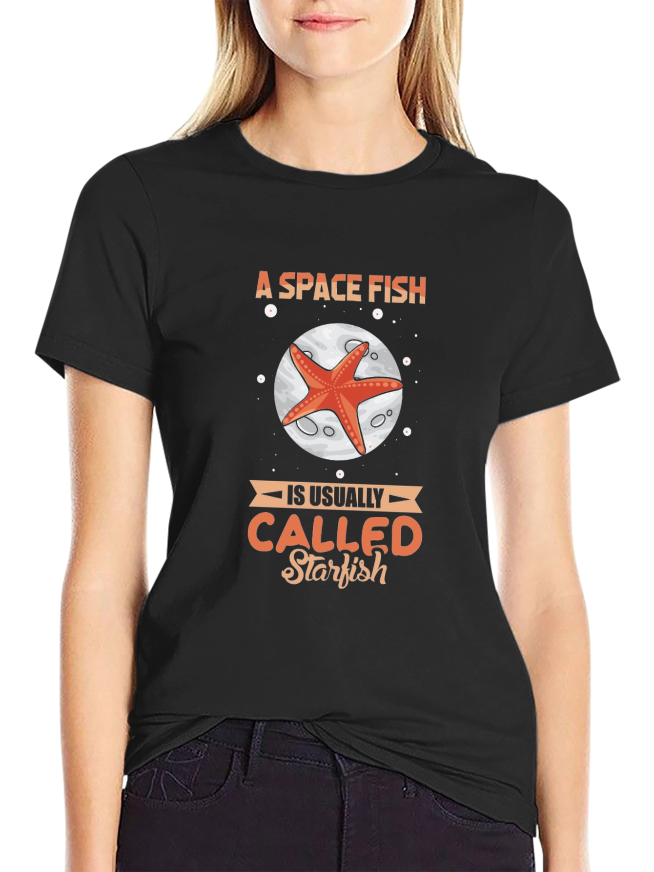 Space Fish Starfish Graphic T-Shirt