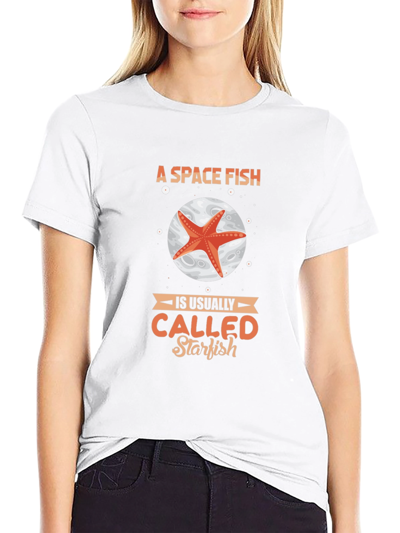 Space Fish Starfish Graphic T-Shirt