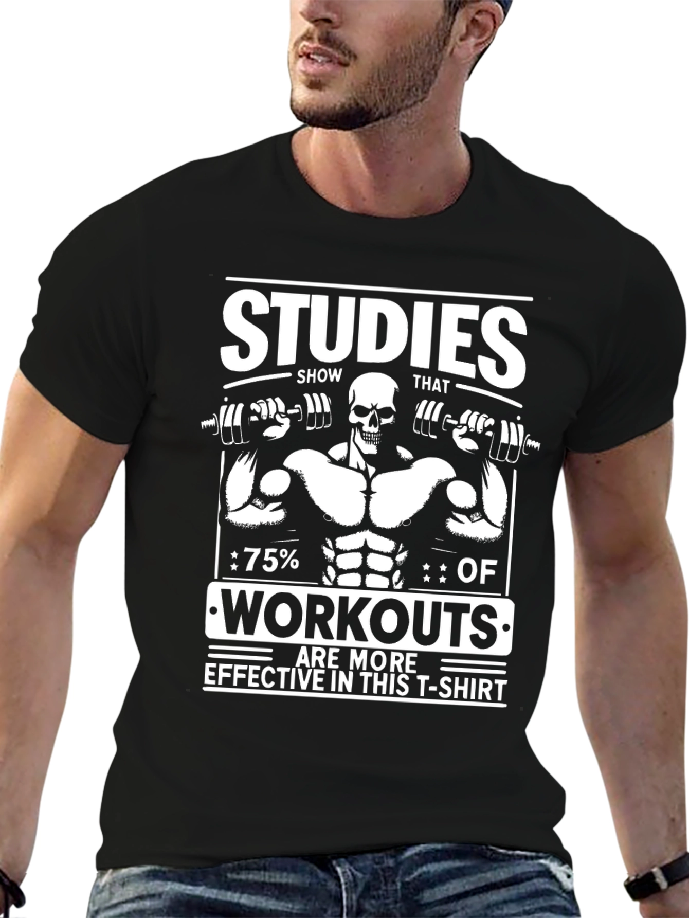 Workout Studies Skeleton Graphic T-Shirt
