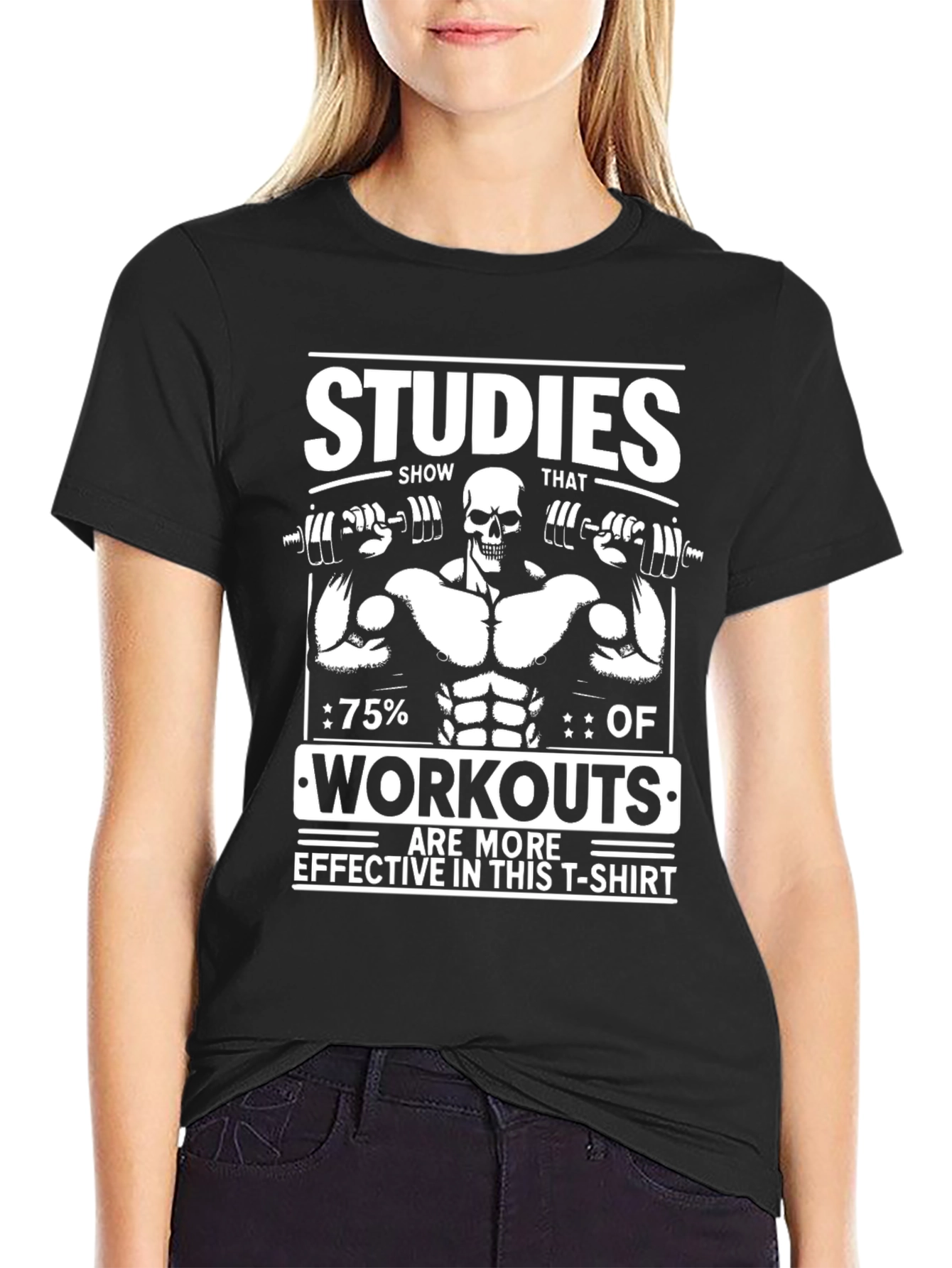Workout Studies Skeleton Graphic T-Shirt