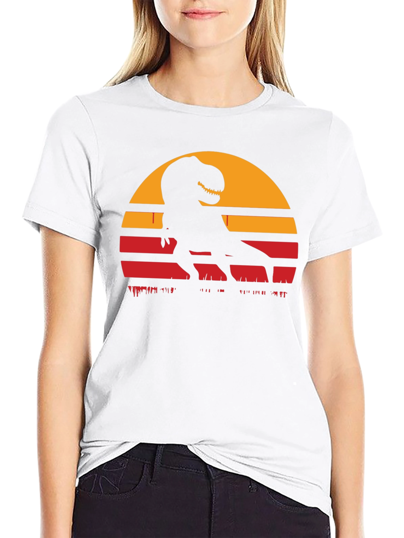 Retro T-Rex Sunset Graphic Tee