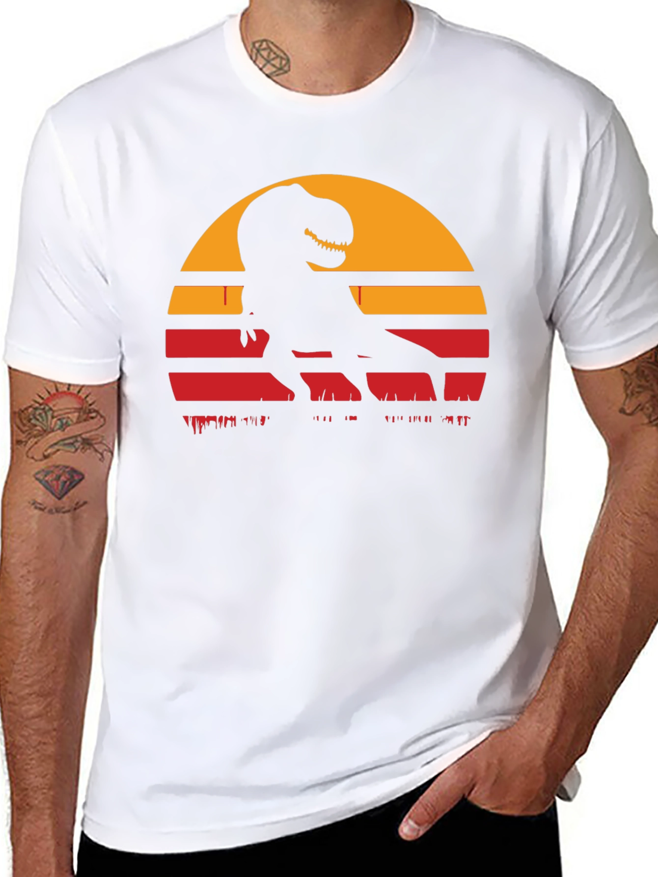 Retro T-Rex Sunset Graphic Tee