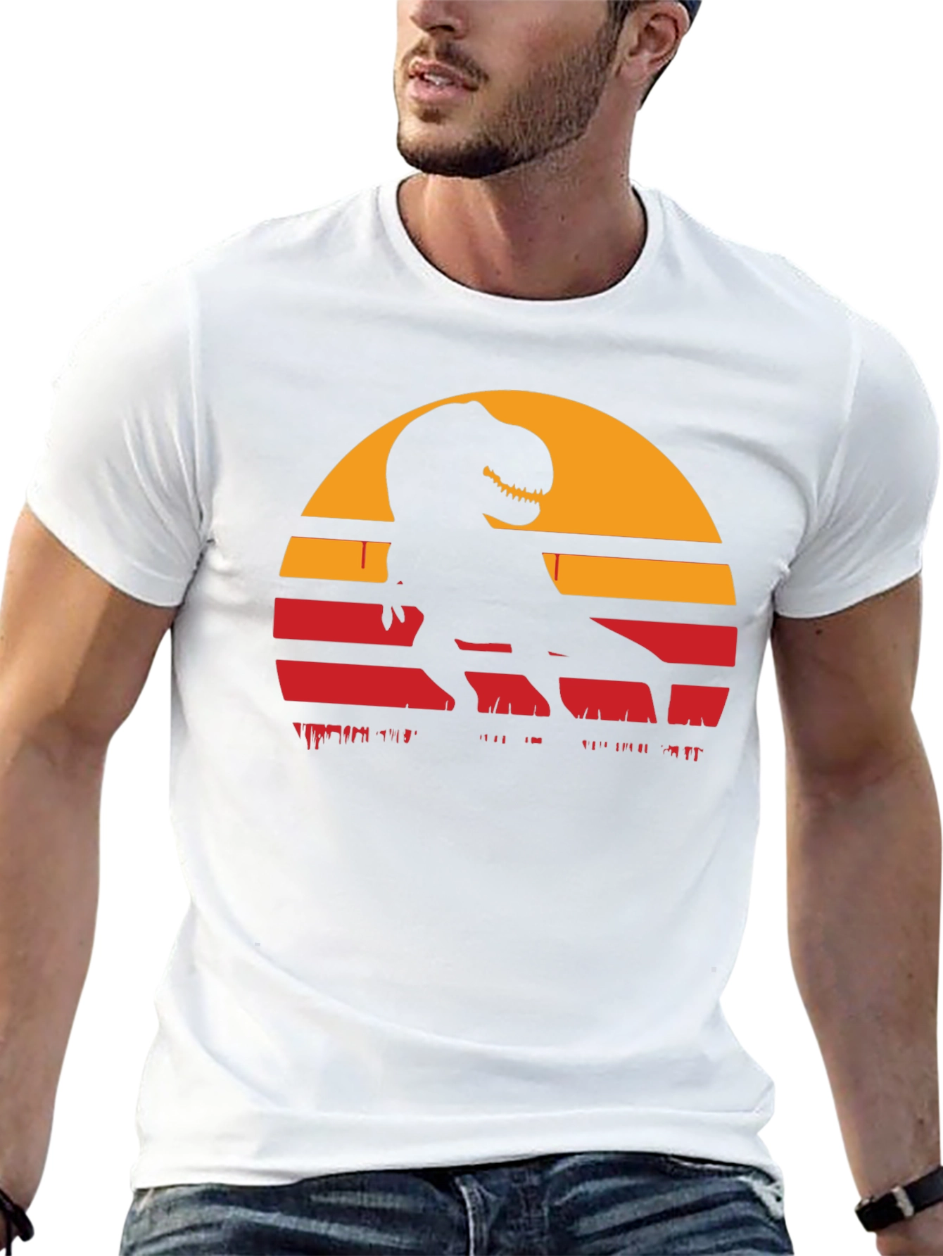 Retro T-Rex Sunset Graphic Tee