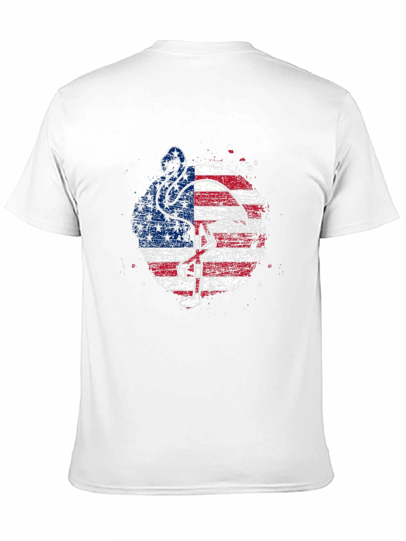American Flag Flamingo Graphic T-Shirt