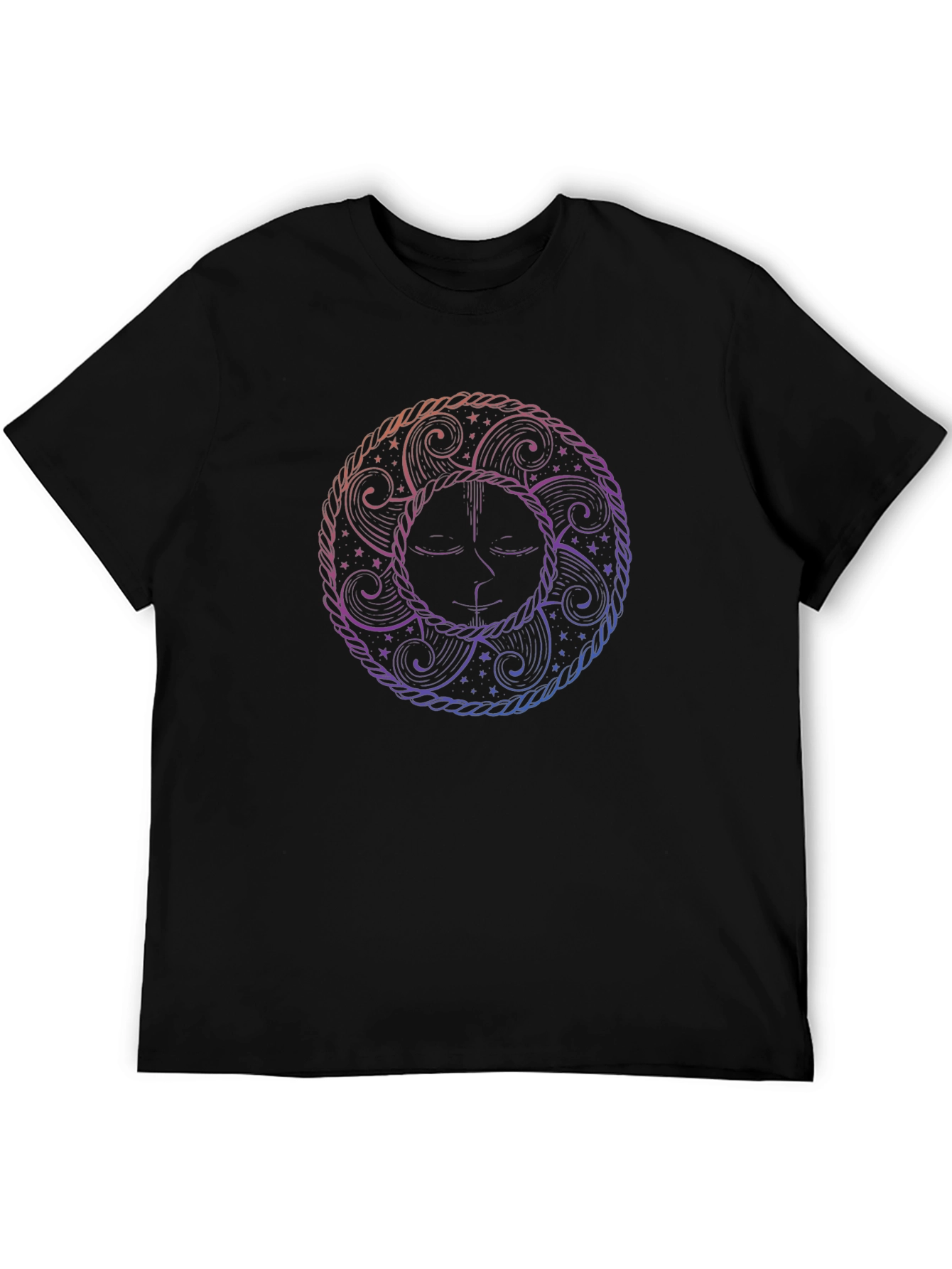 Celestial Sun Graphic Tee - Artistic Black T-Shirt