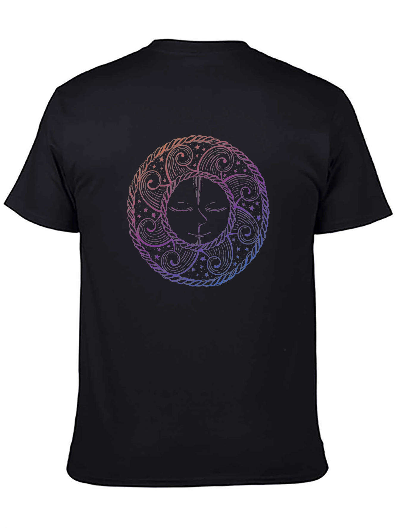 Celestial Sun Graphic Tee - Artistic Black T-Shirt