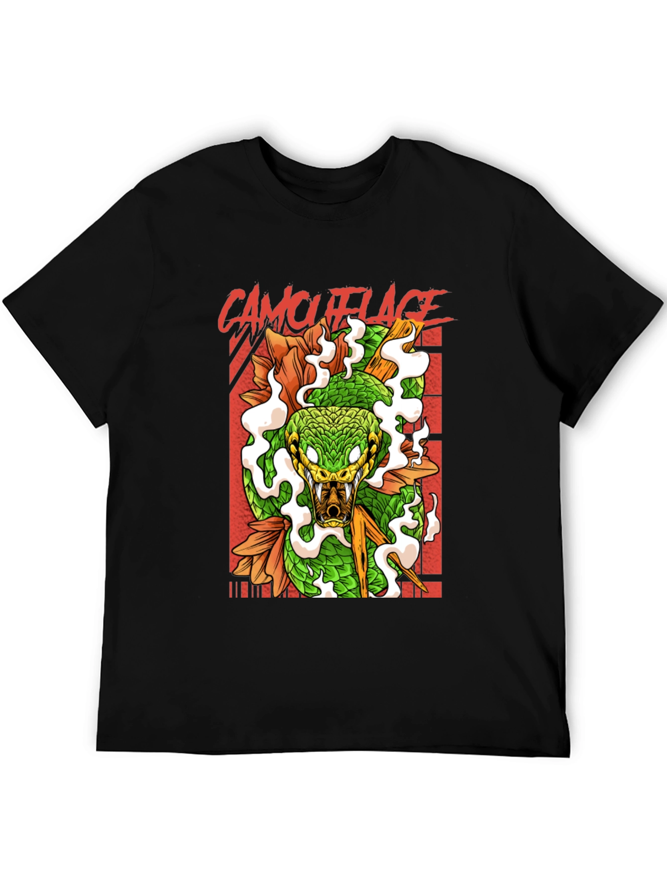 Mens Camouflage Snake Graphic Tee