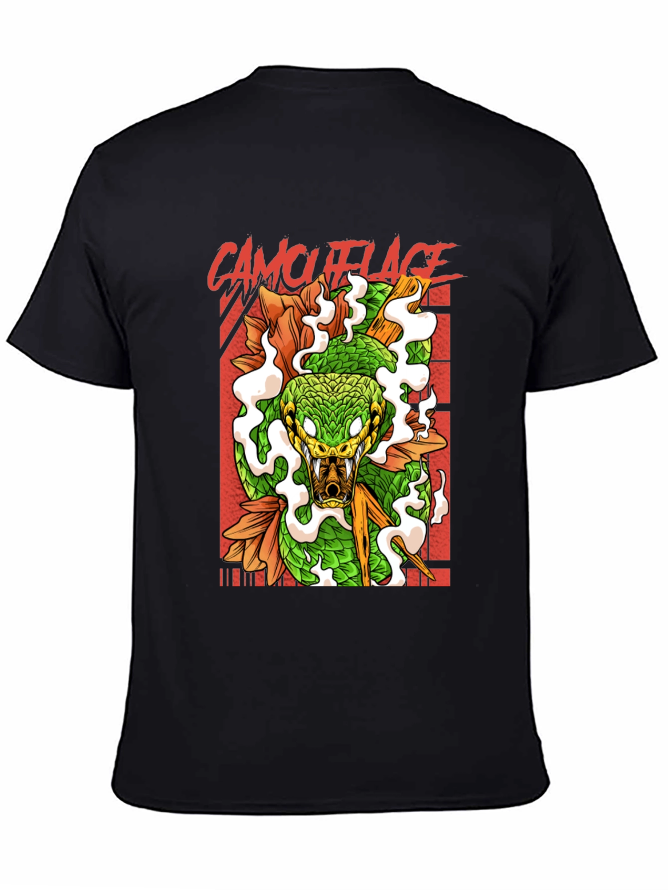 Mens Camouflage Snake Graphic Tee