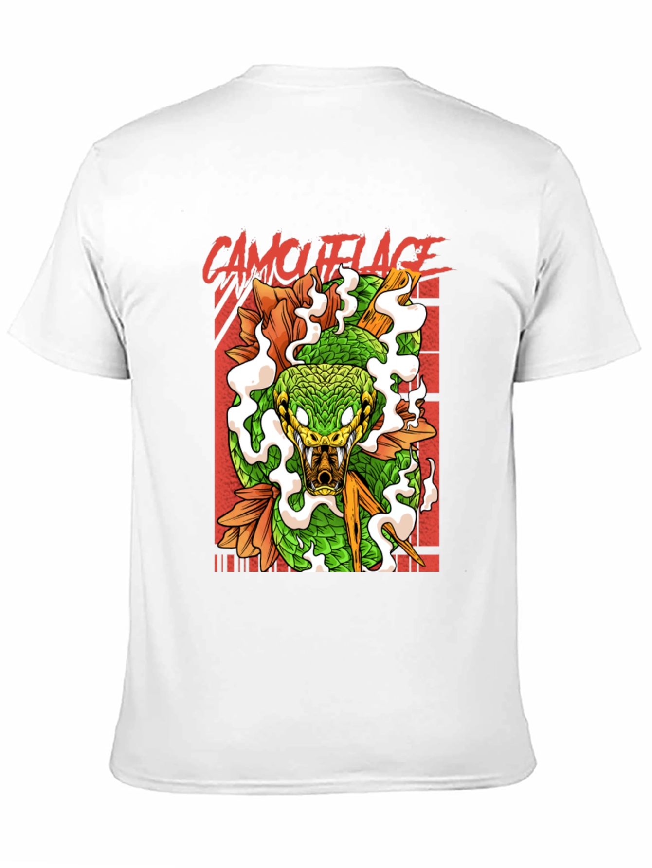 Mens Camouflage Snake Graphic Tee