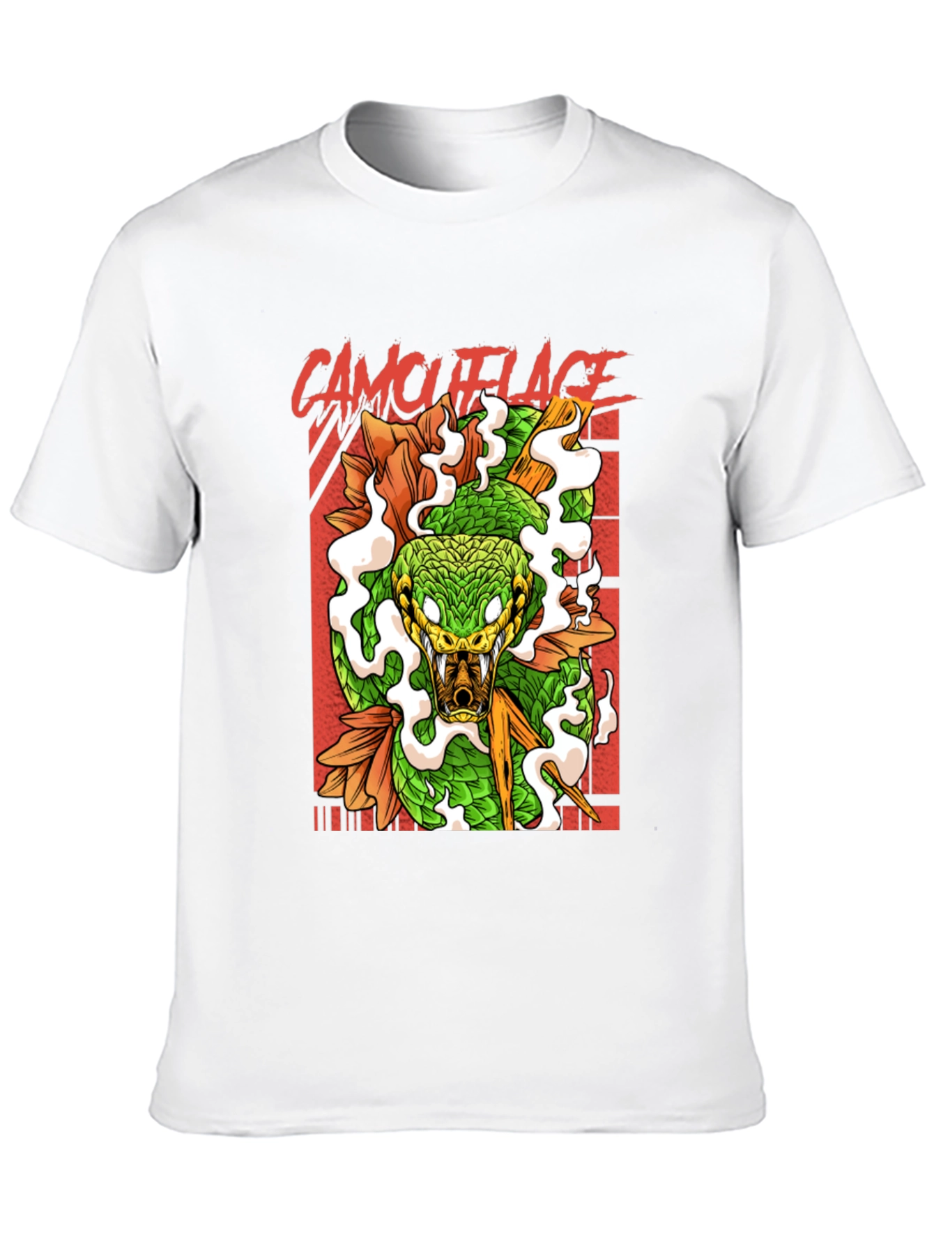 Mens Camouflage Snake Graphic Tee