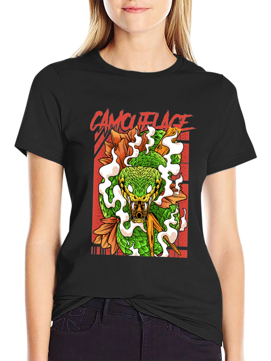 Mens Camouflage Snake Graphic Tee