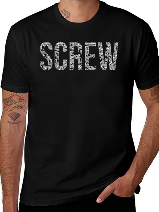 Screw Graphic Tee - Novelty Print Shirt